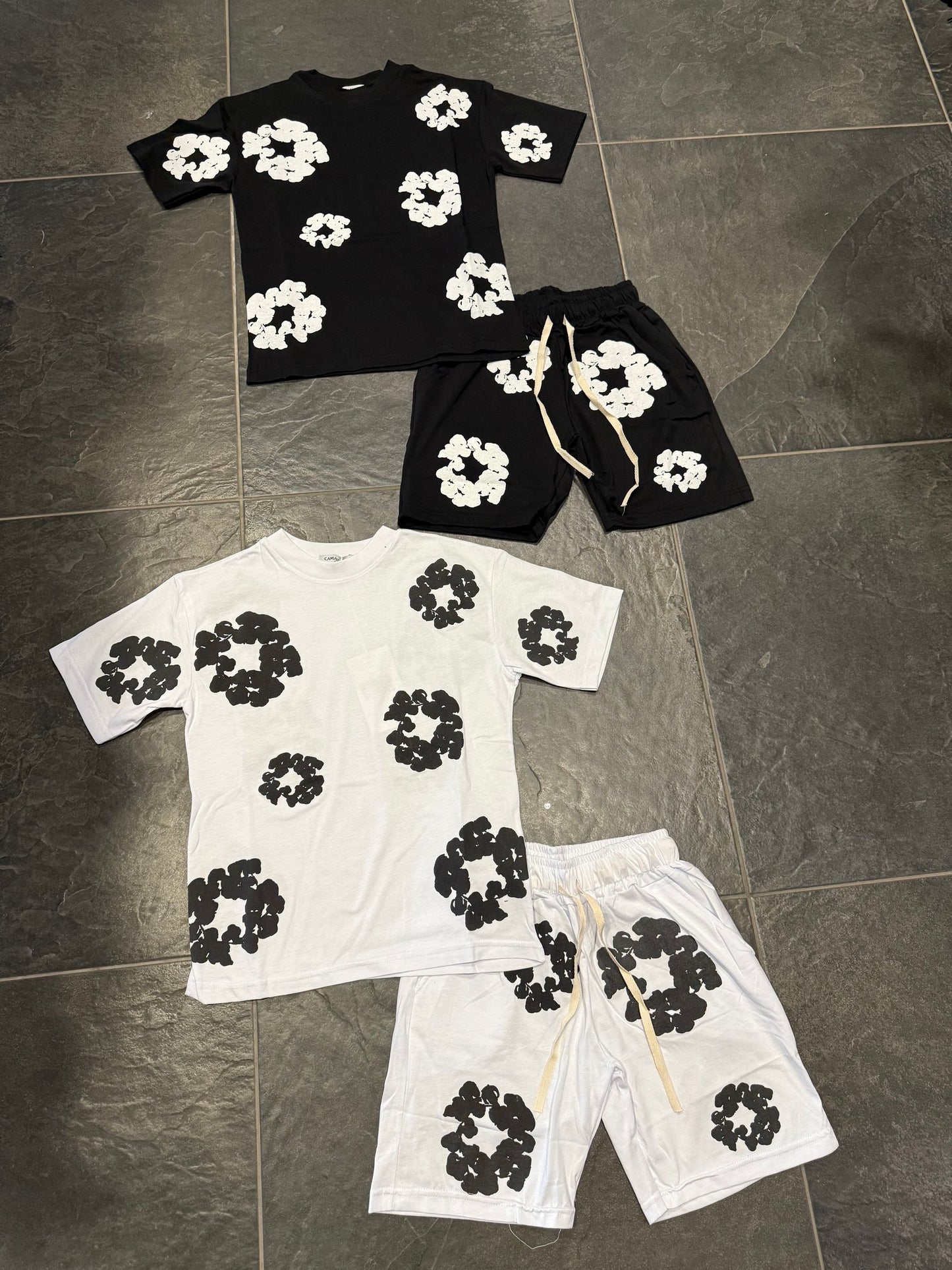 COORDINATO FIORI BIMBO BIANCO - Completo bimbo -