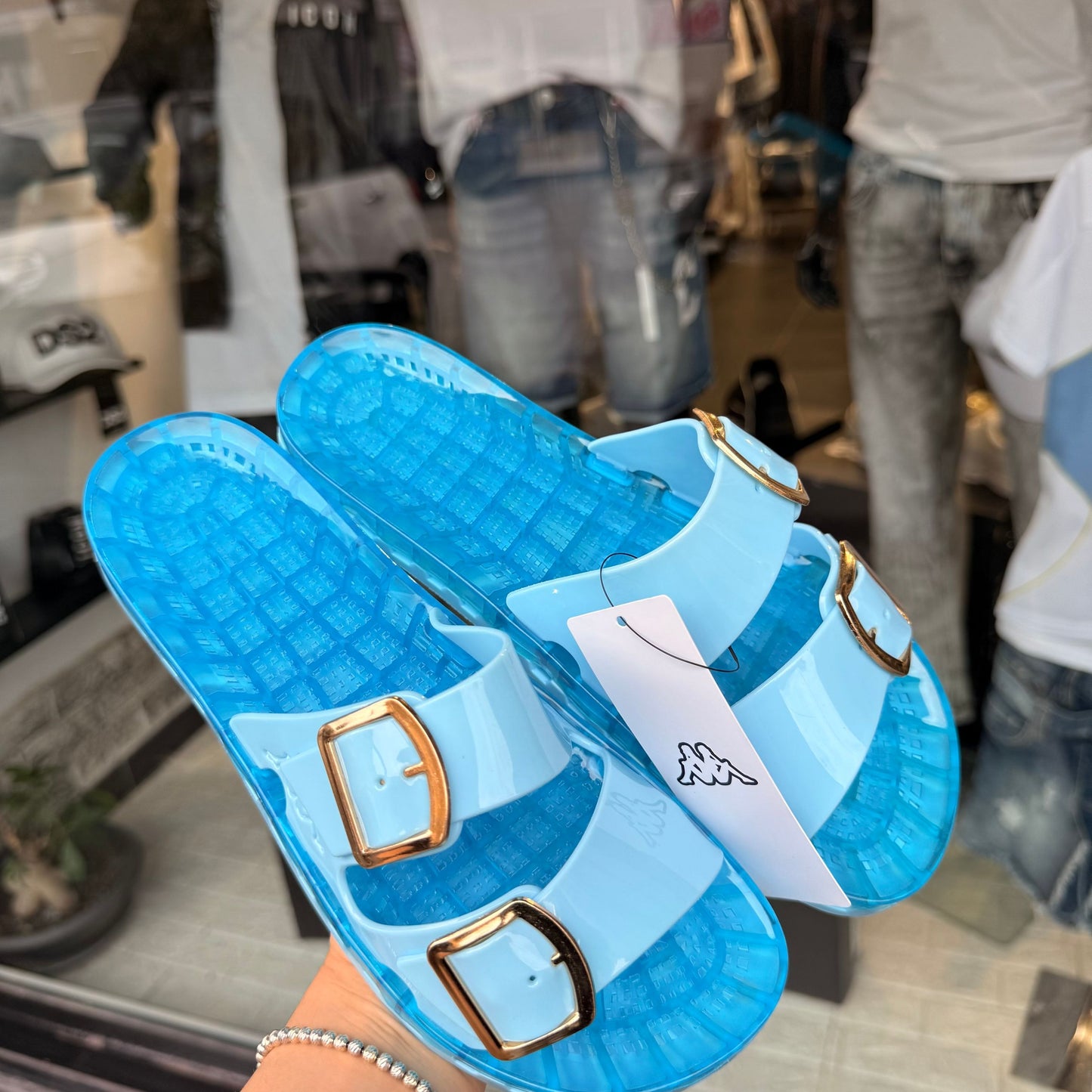 CIABATTE KAPPA AZZURRO - Ciabatte donna -