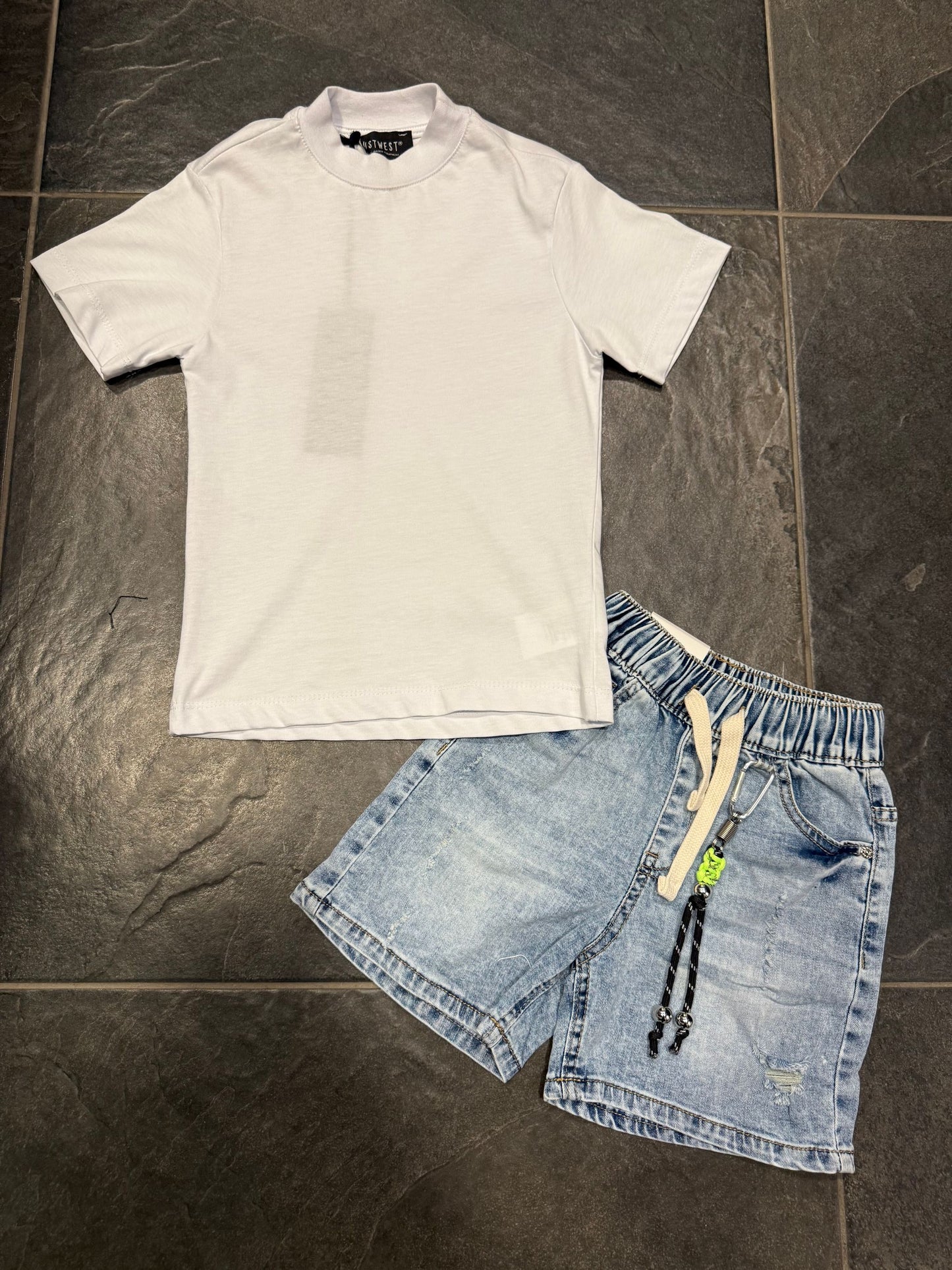 ST-9922 SHORT JEANS CHIARO BIMBO - short bimbo -