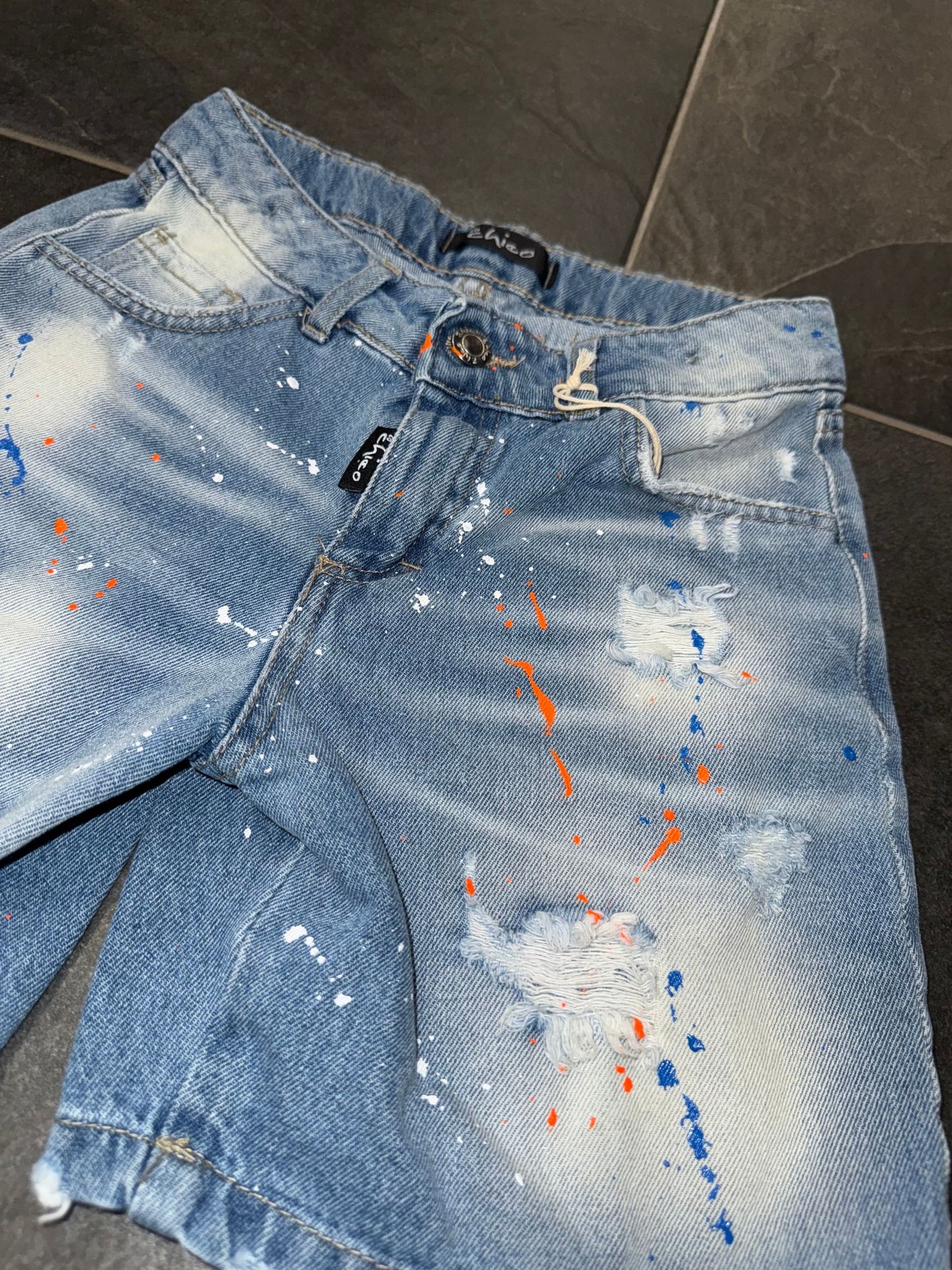 j288 SHORT JEANS CHIARO - short bimbo - IO CHICO