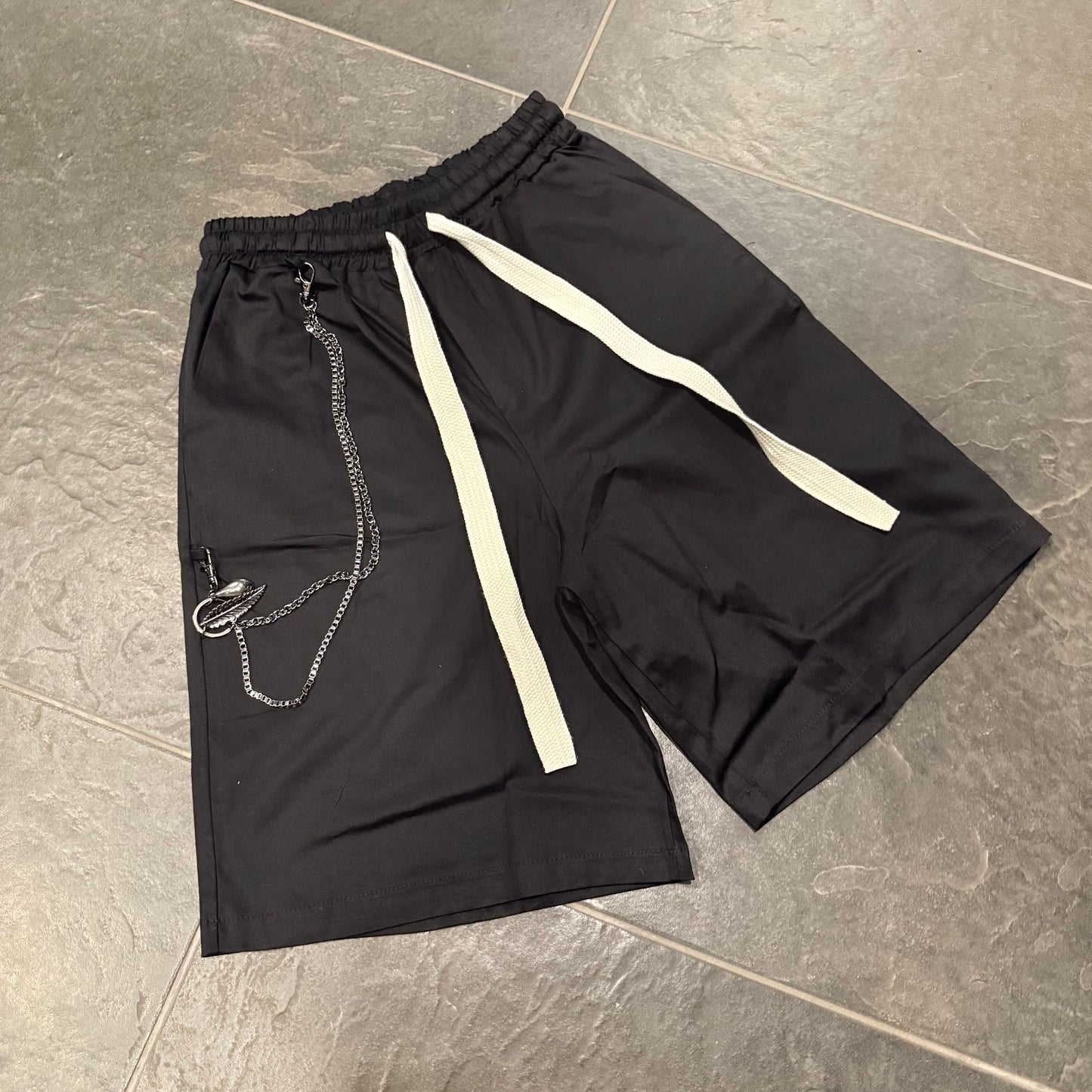 P1179 BERMUDA UOMO NERO - bermuda uomo -