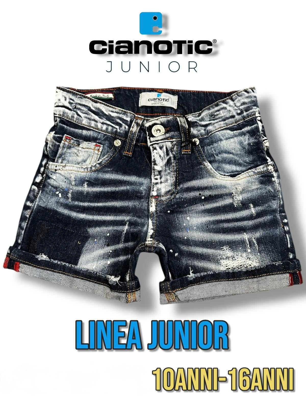 CB DQ4 BLU - short bimbo - CIANOTIC
