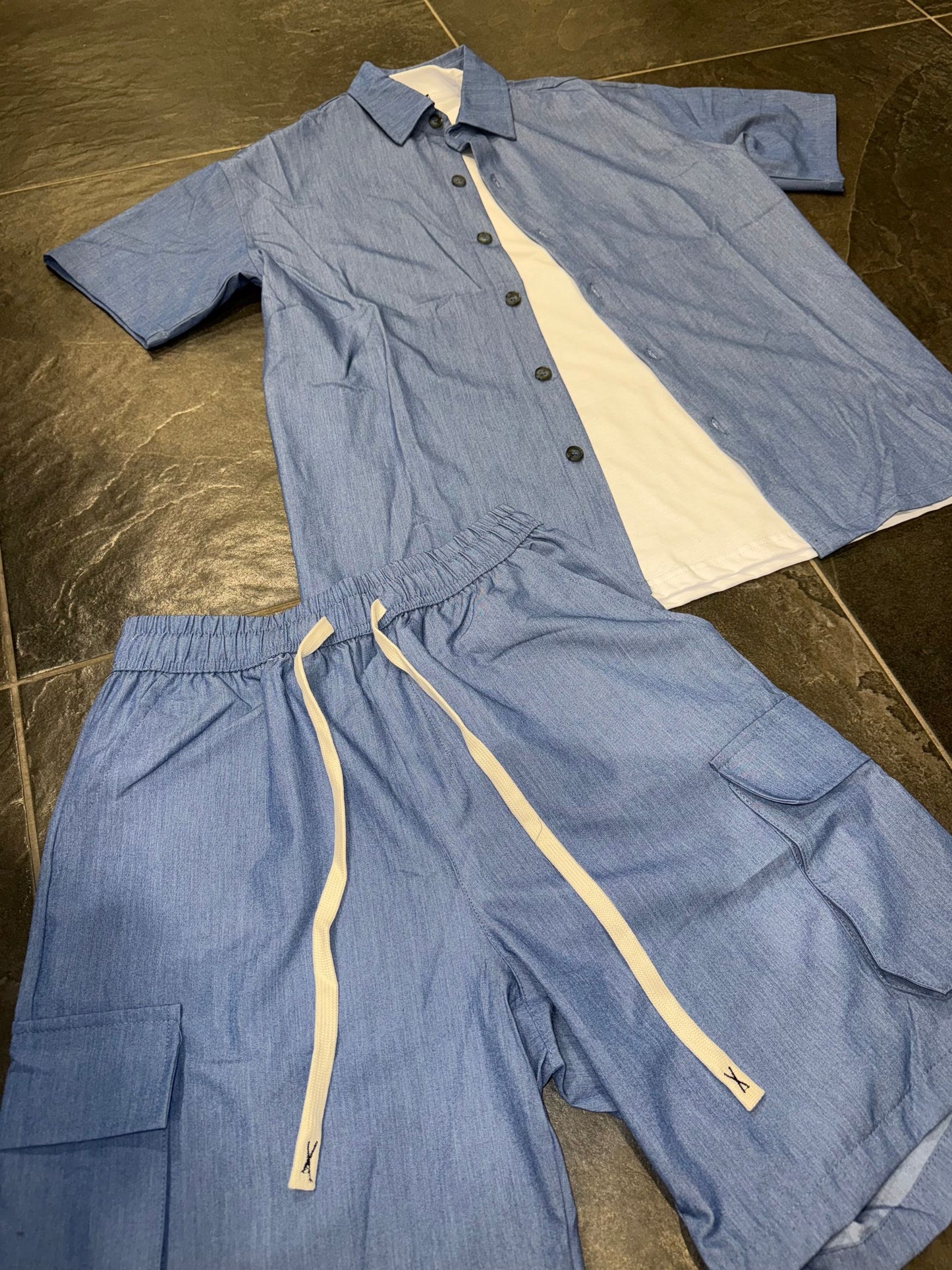 GA-7703-80 COORDINATO UOMO CELESTE - Completi & Coordinati -