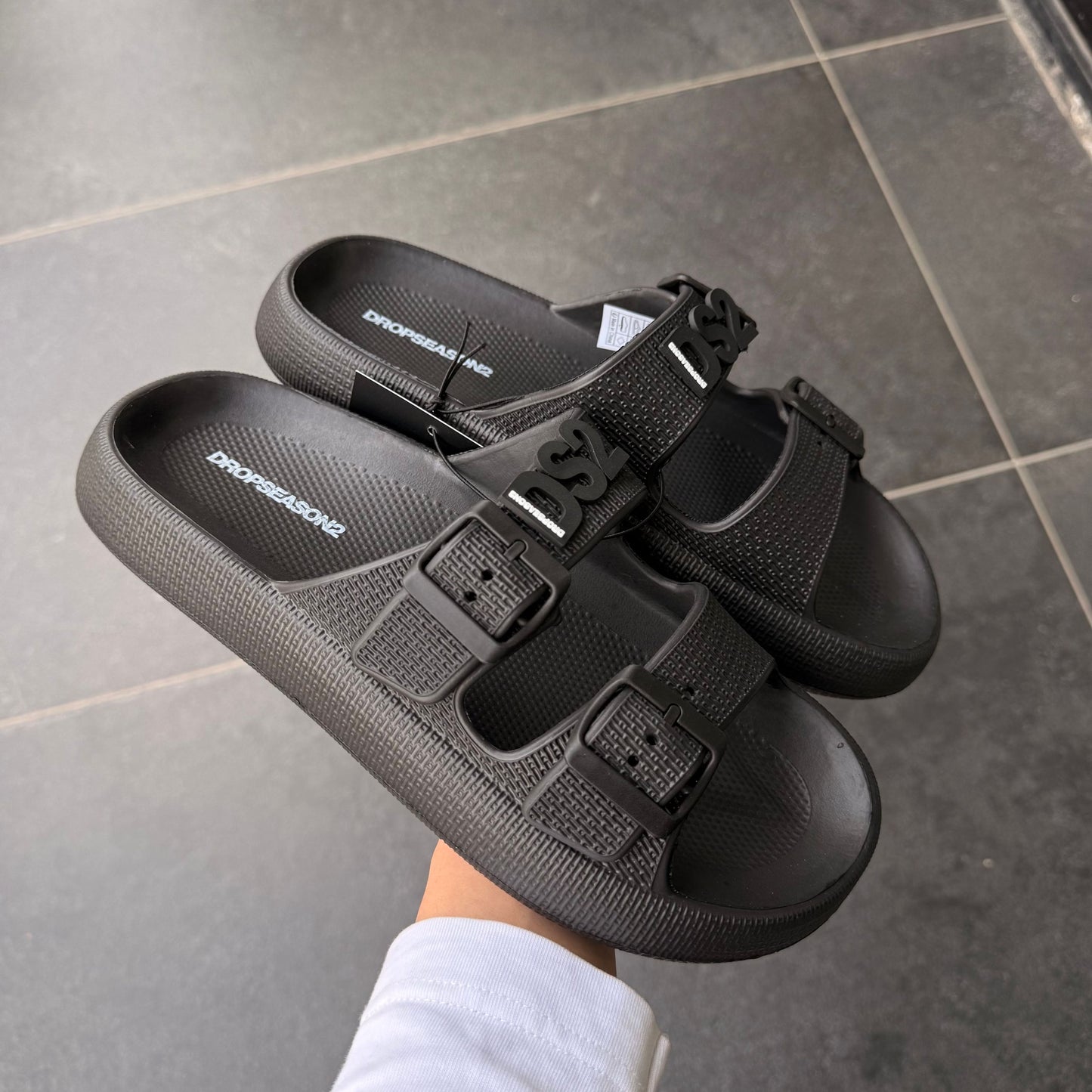 DS2S21 CIABATTE DS2 NERE - Ciabatte uomo - DROP SEASON 2