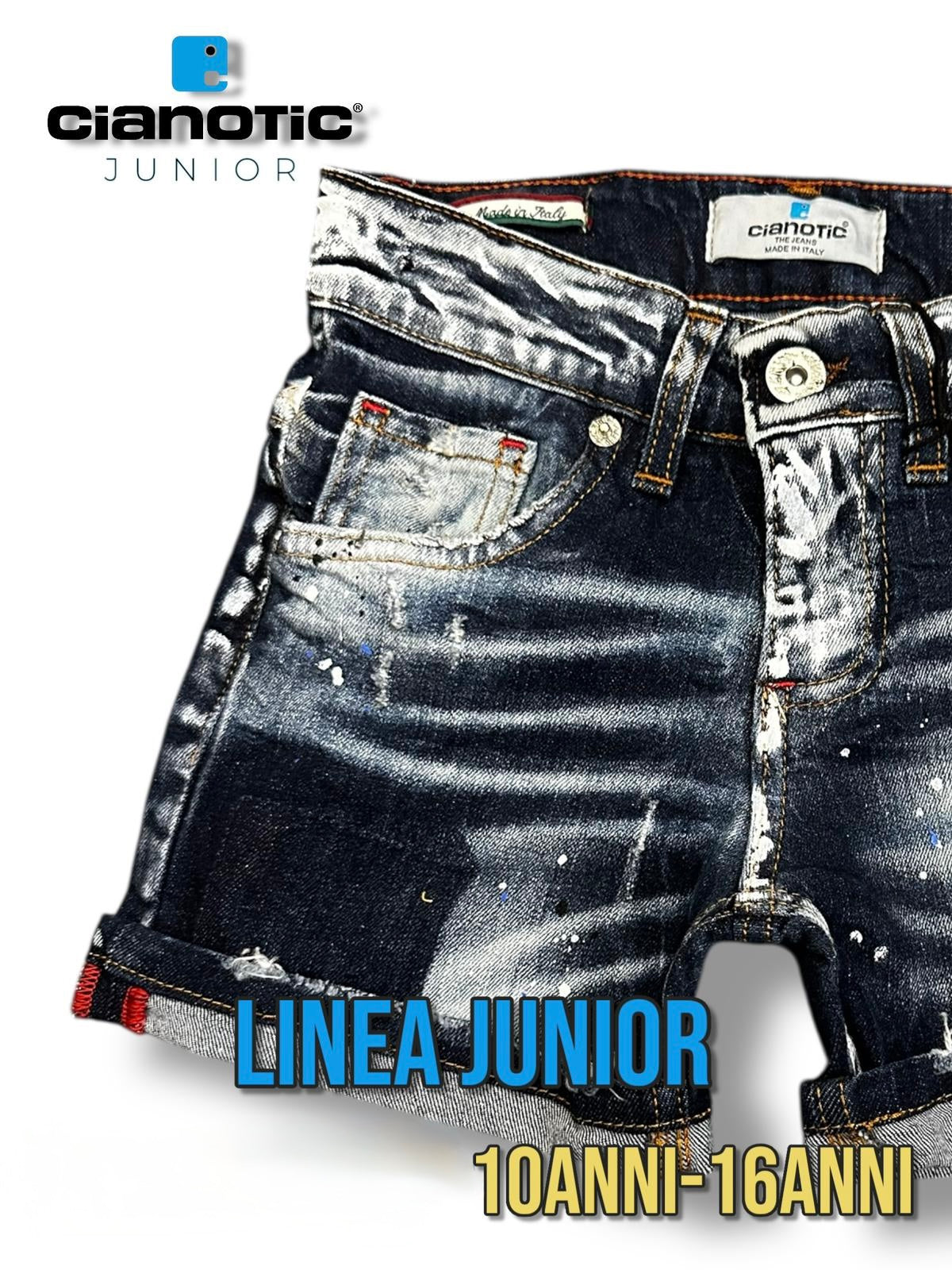 CB DQ4 BLU - short bimbo - CIANOTIC