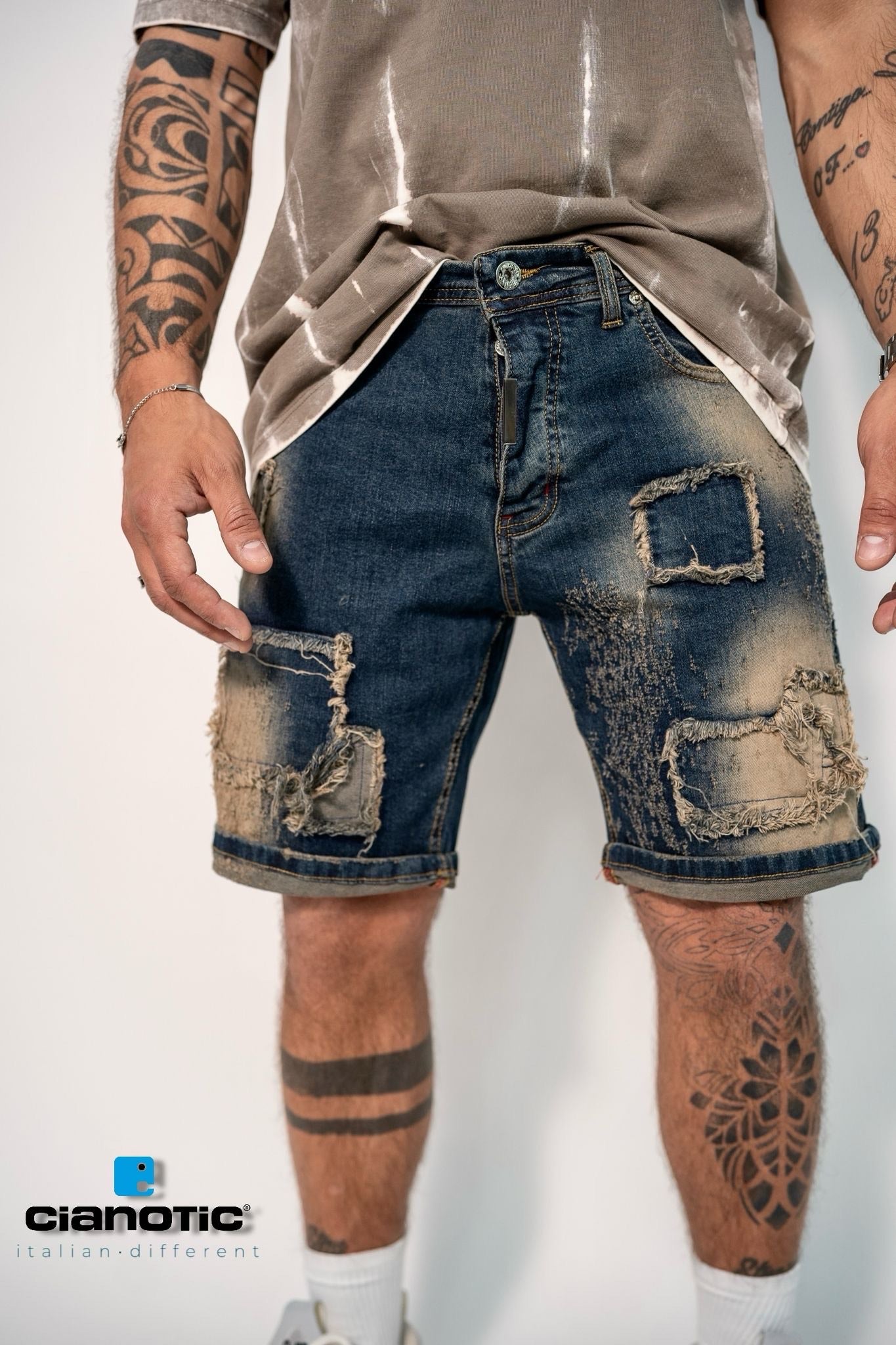 SHORT 472 BLU SABBIATO - Short uomo - CIANOTIC