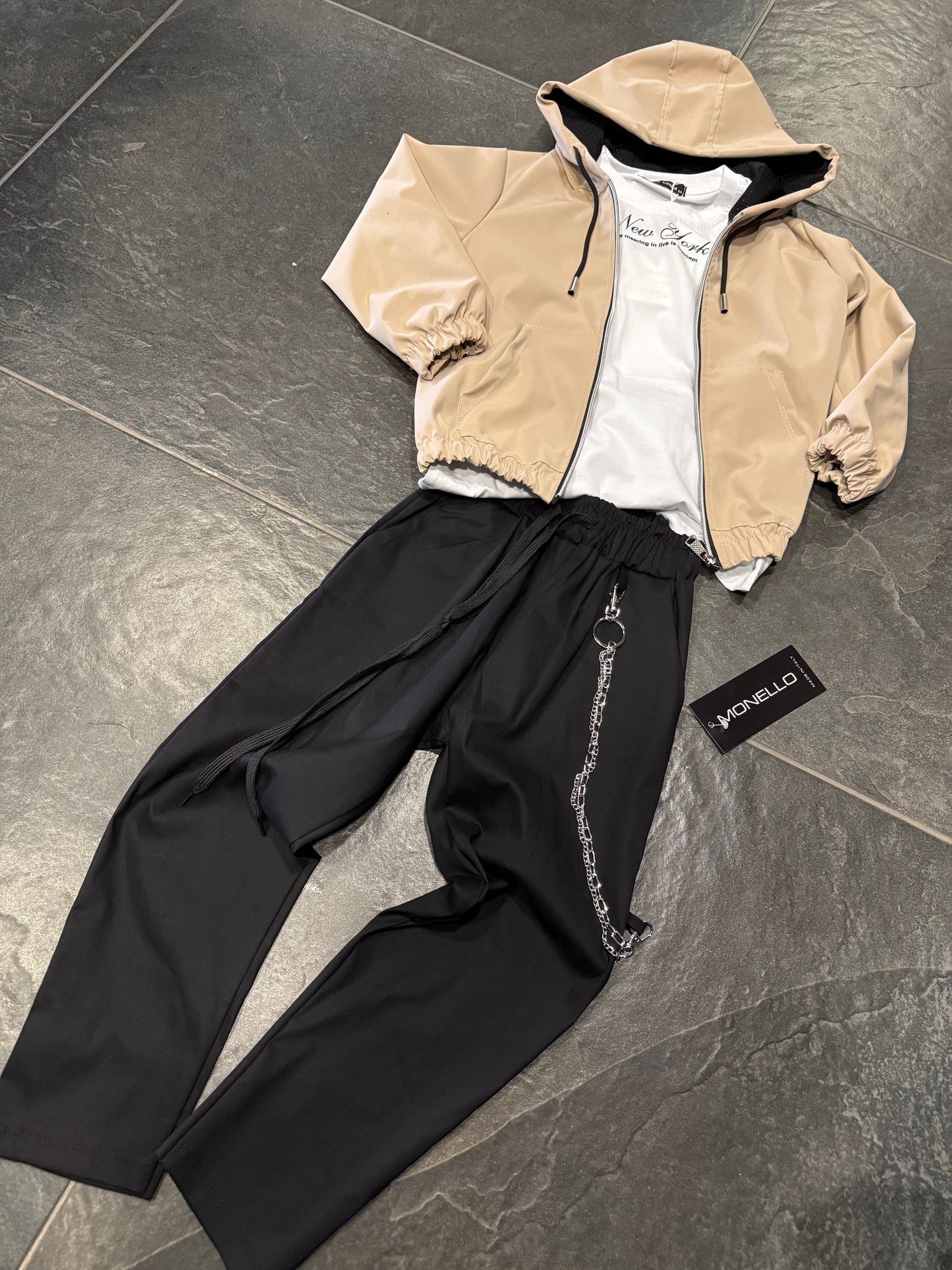 2828 PANTALONE NERO BIMBO - Pantaloni bimbo -