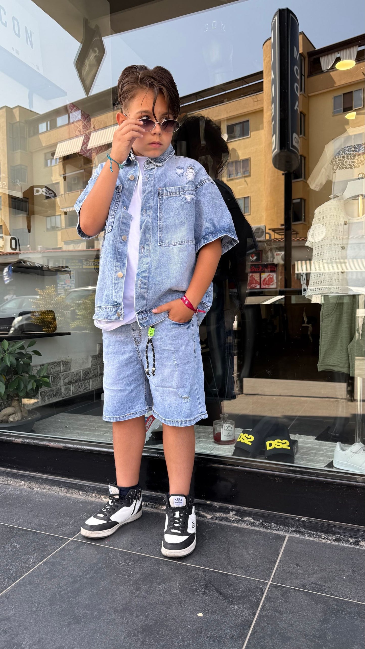 ST-9922 COORDINATO JEANS SCURO - Coordinato bimbo/junior -