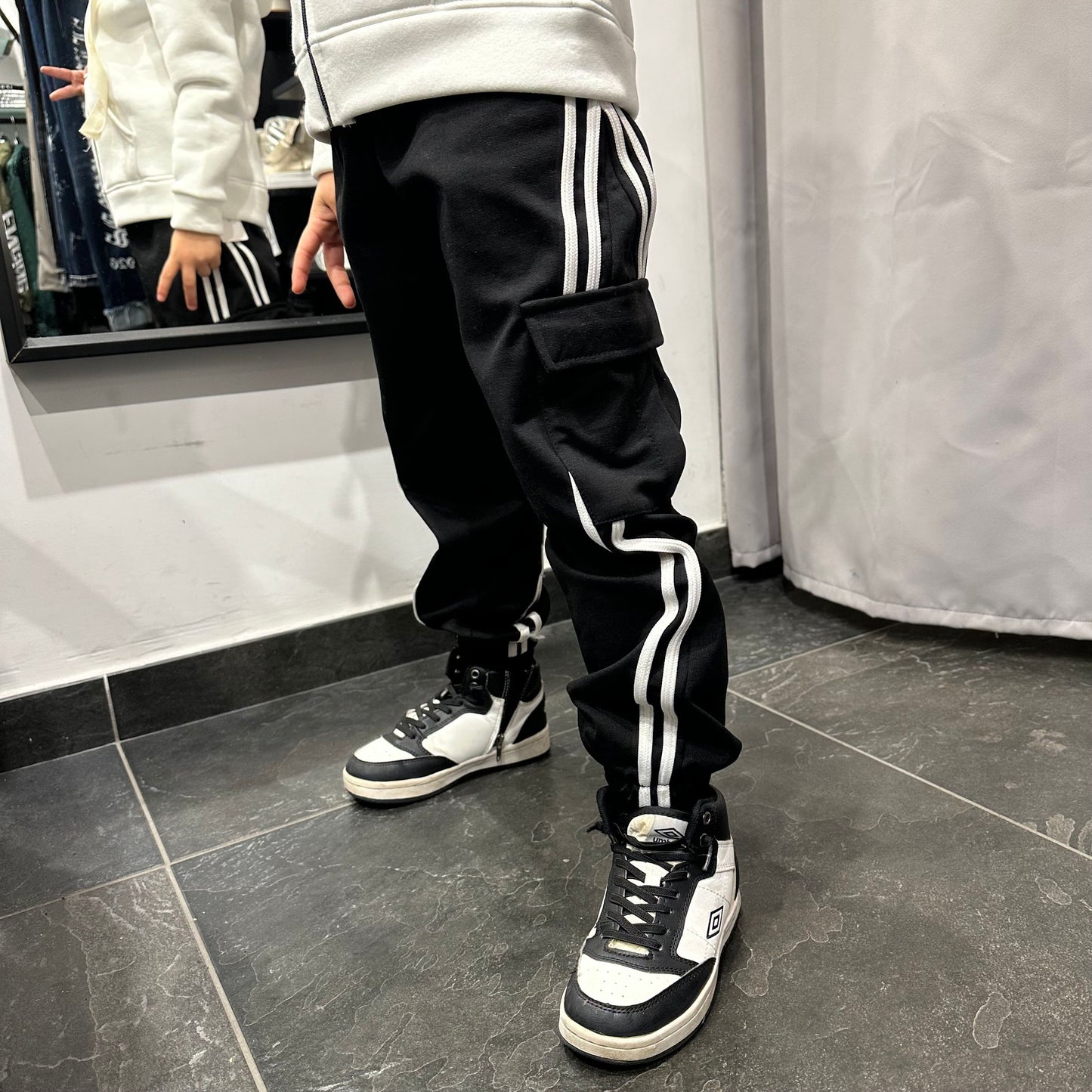 24360 PANTATUTA CARGO GRIGIO - Pantaloni bimbo - new collection