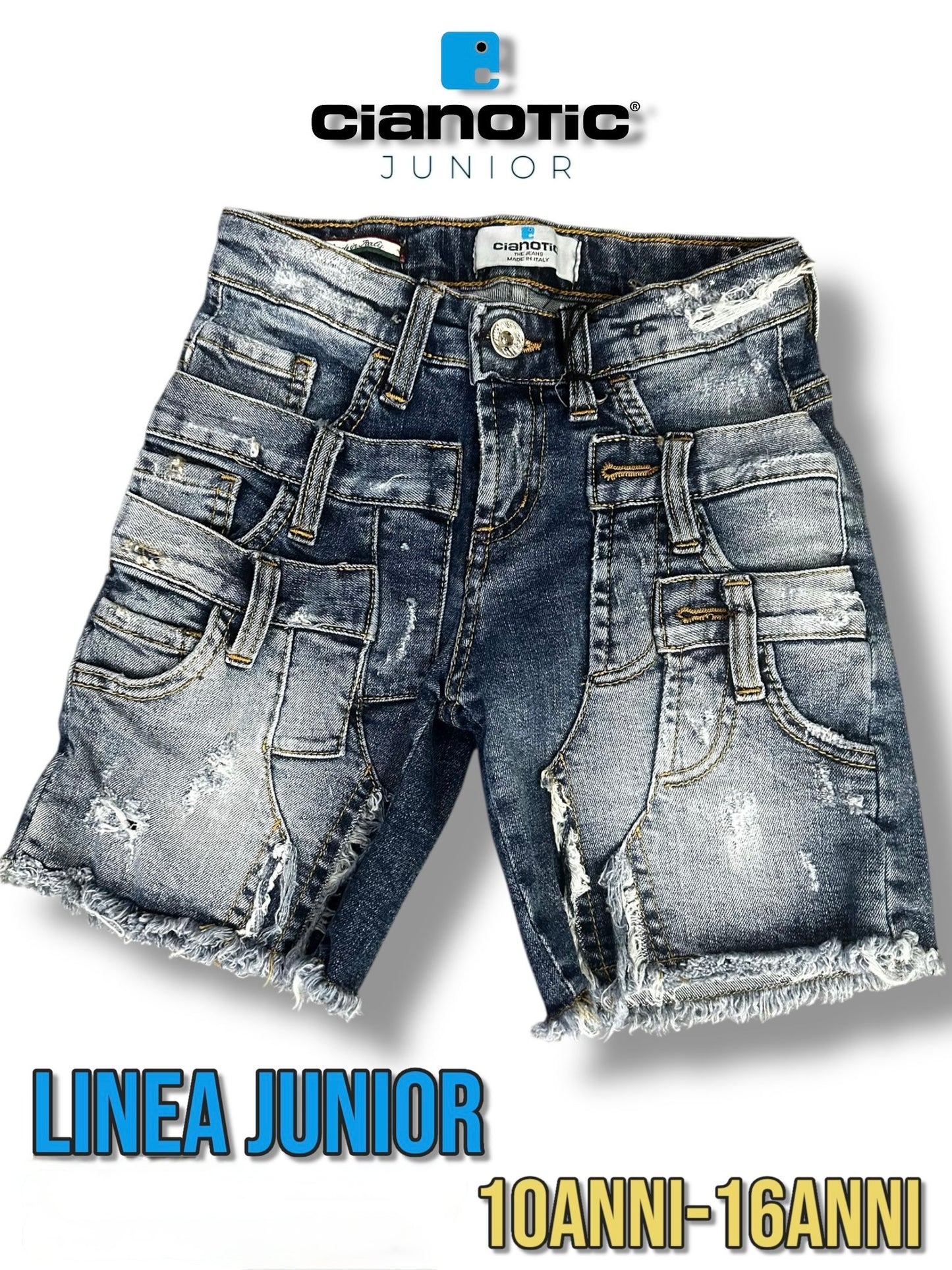 SHORT CB DARK FADE DOUBLE BLUE - short bimbo - CIANOTIC