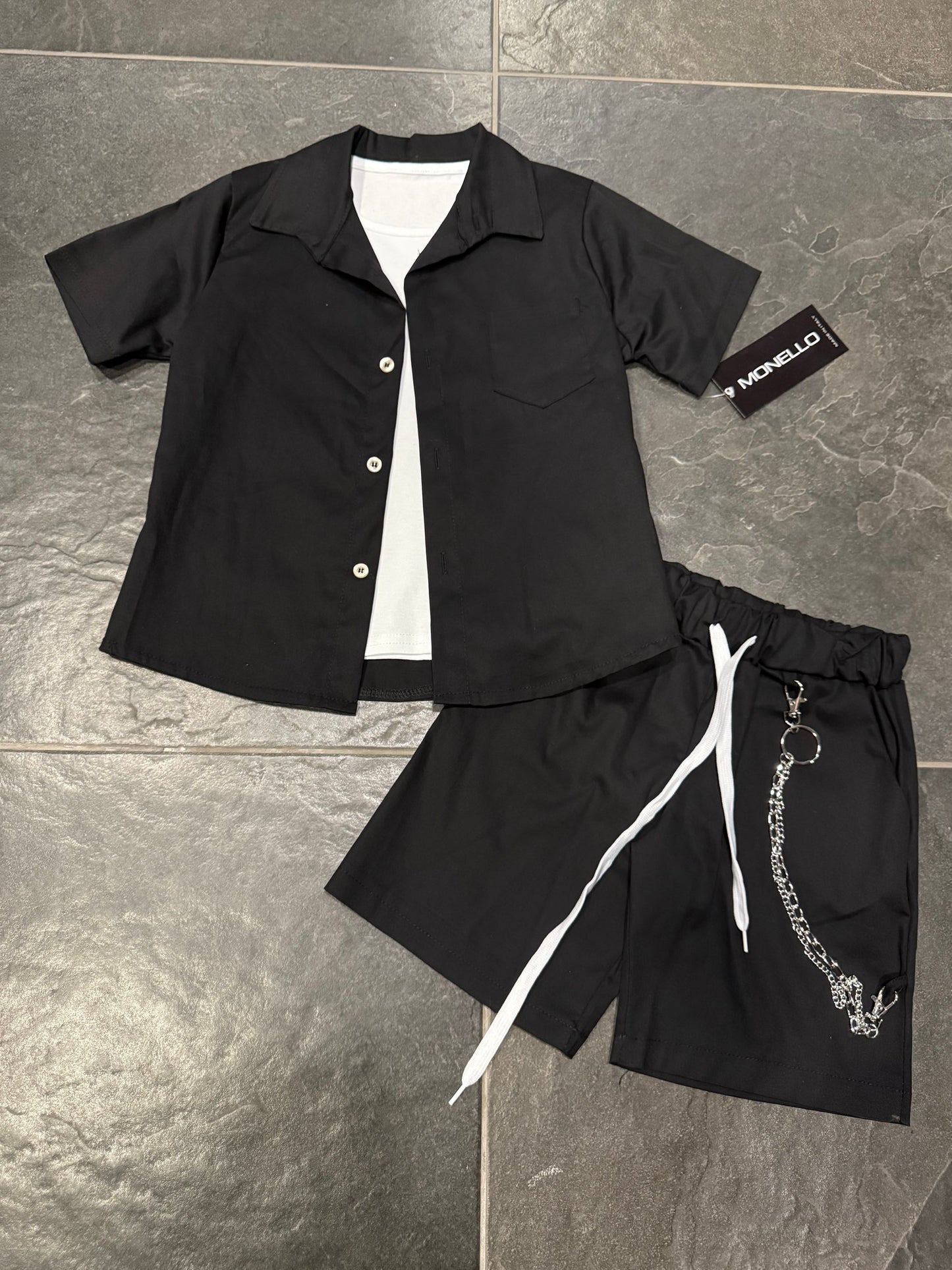 6111 COORDINATO NERO - Completo bimbo -