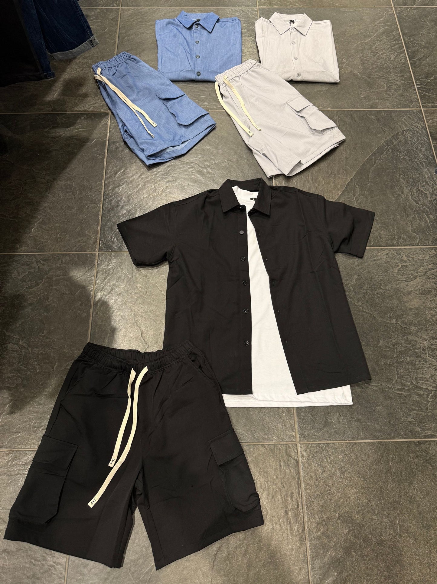 GA-7703-80 COORDINATO UOMO CELESTE - Completi & Coordinati -