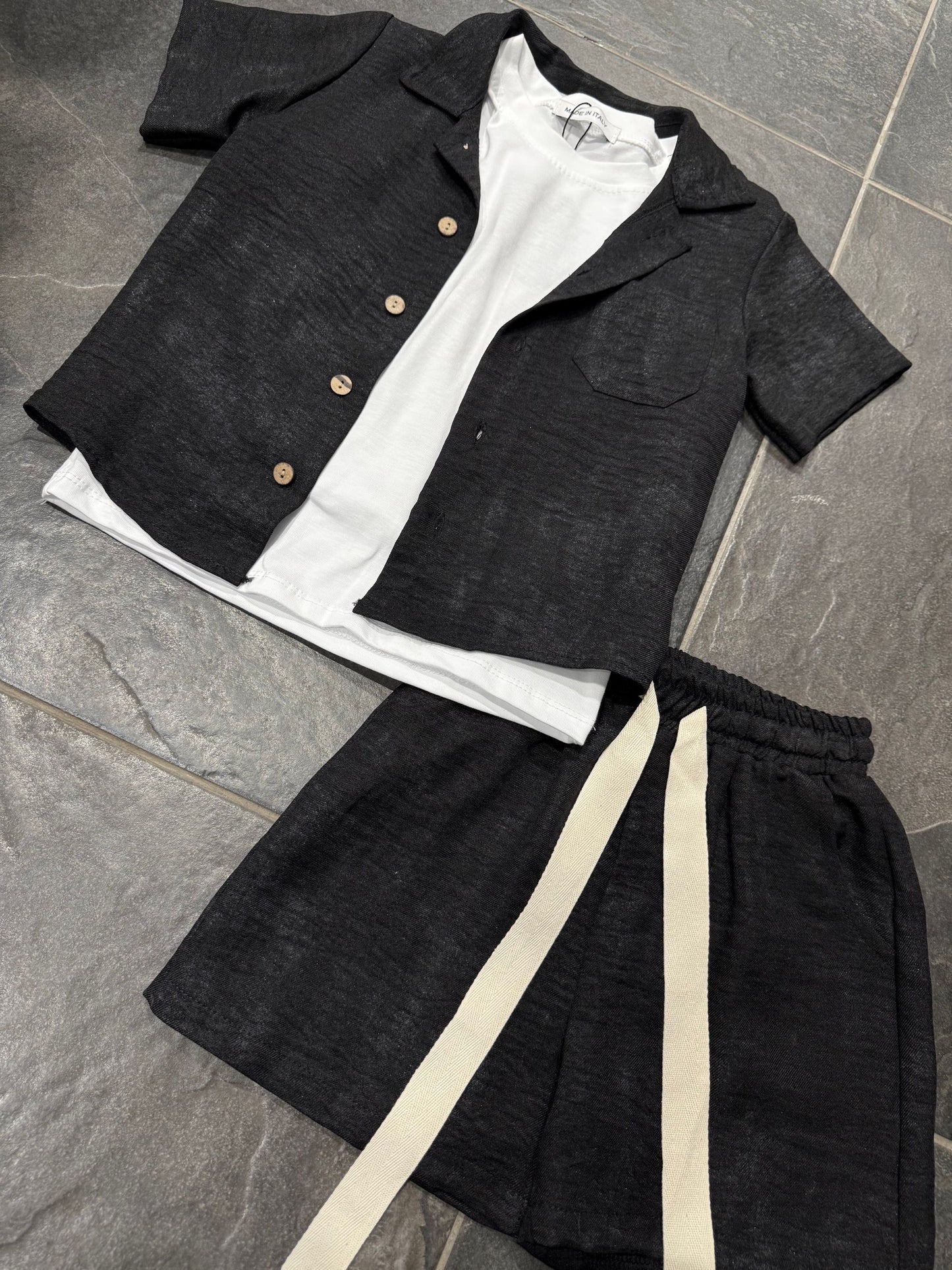 1059 COORDINATO BIMBO NERO - Coordinato bimbo/junior -