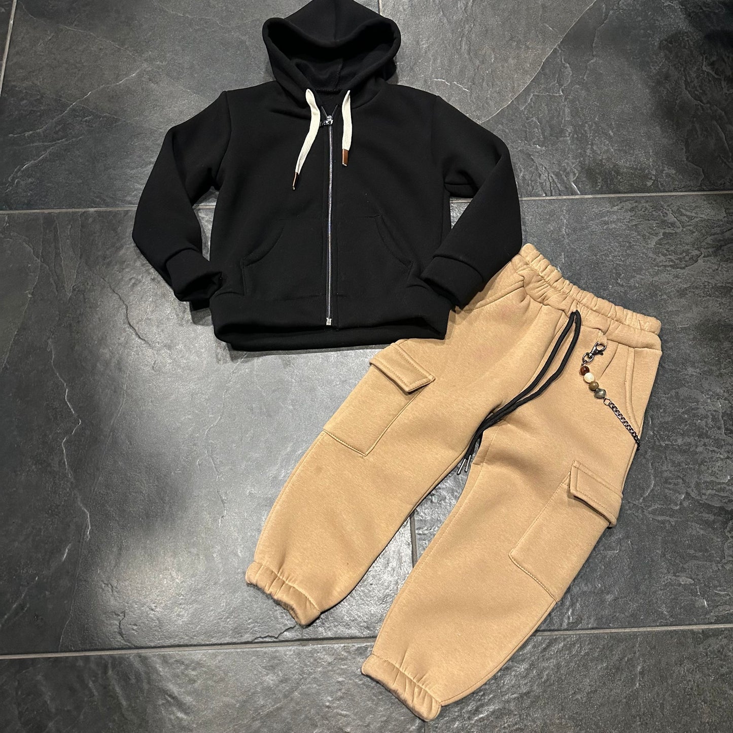 FELPA CON ZIP BIMBO NERO - Felpe bambino - new collection