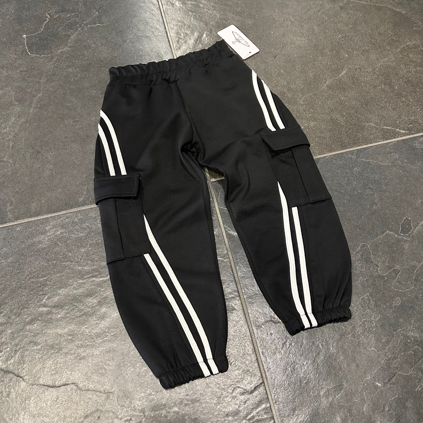 24360 PANTATUTA CARGO NERO - Pantaloni bimbo - new collection