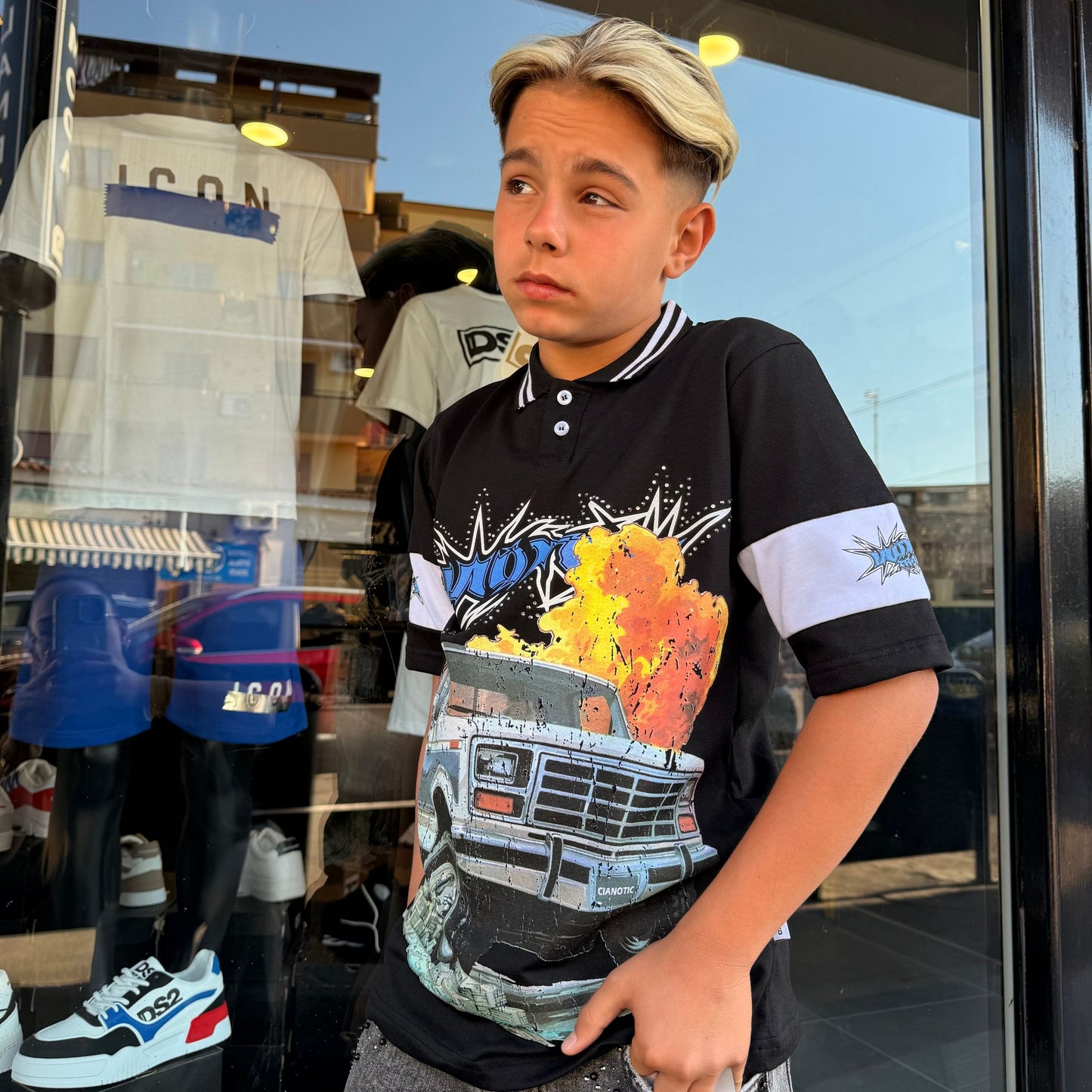 CB MONEY POLO NERA - T-shirt bimbo - CIANOTIC