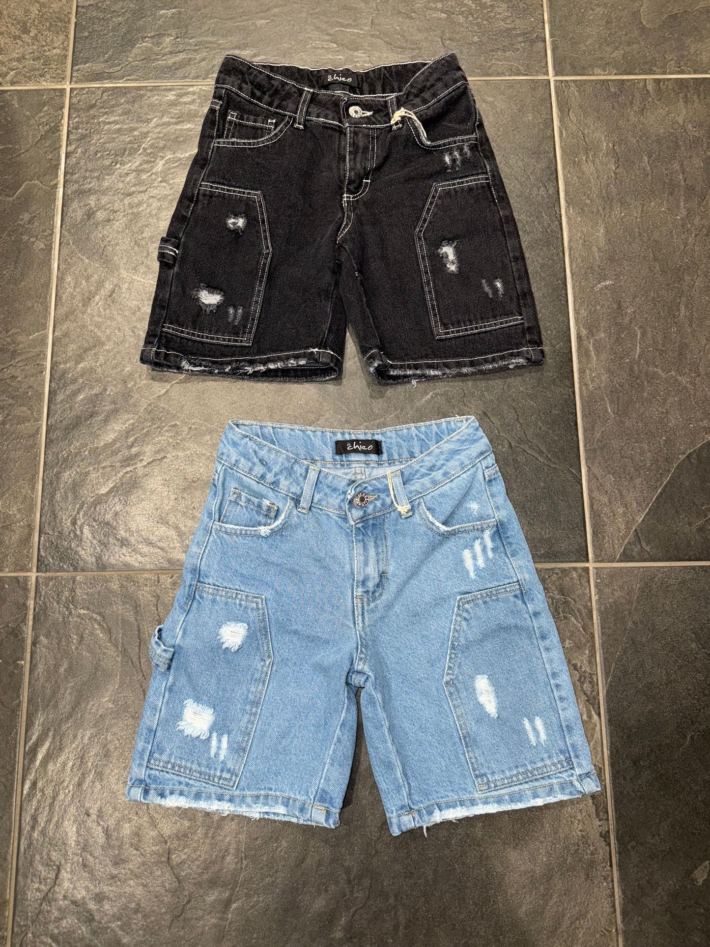 J368 SHORT JEANS CHIARO - short bimbo - IO CHICO