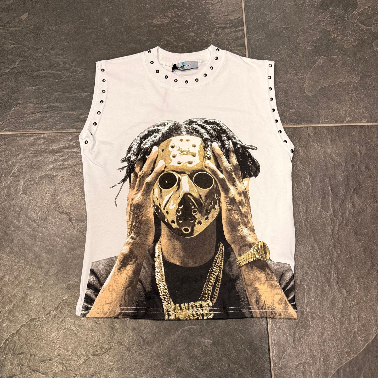 CB/SMANICATO/MASK T-SHIRT BIANCA - T-shirt bimbo - CIANOTIC