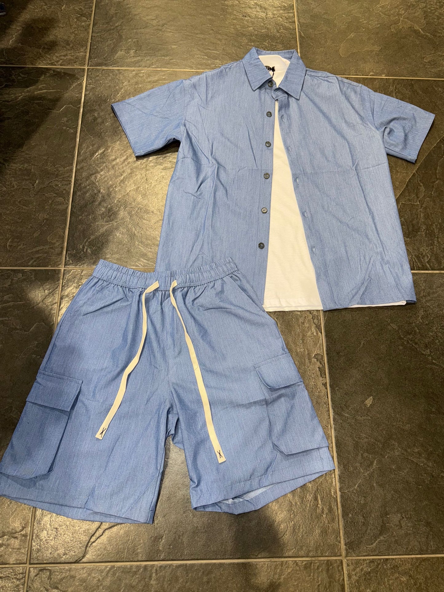 GA-7703-80 COORDINATO UOMO CELESTE - Completi & Coordinati -