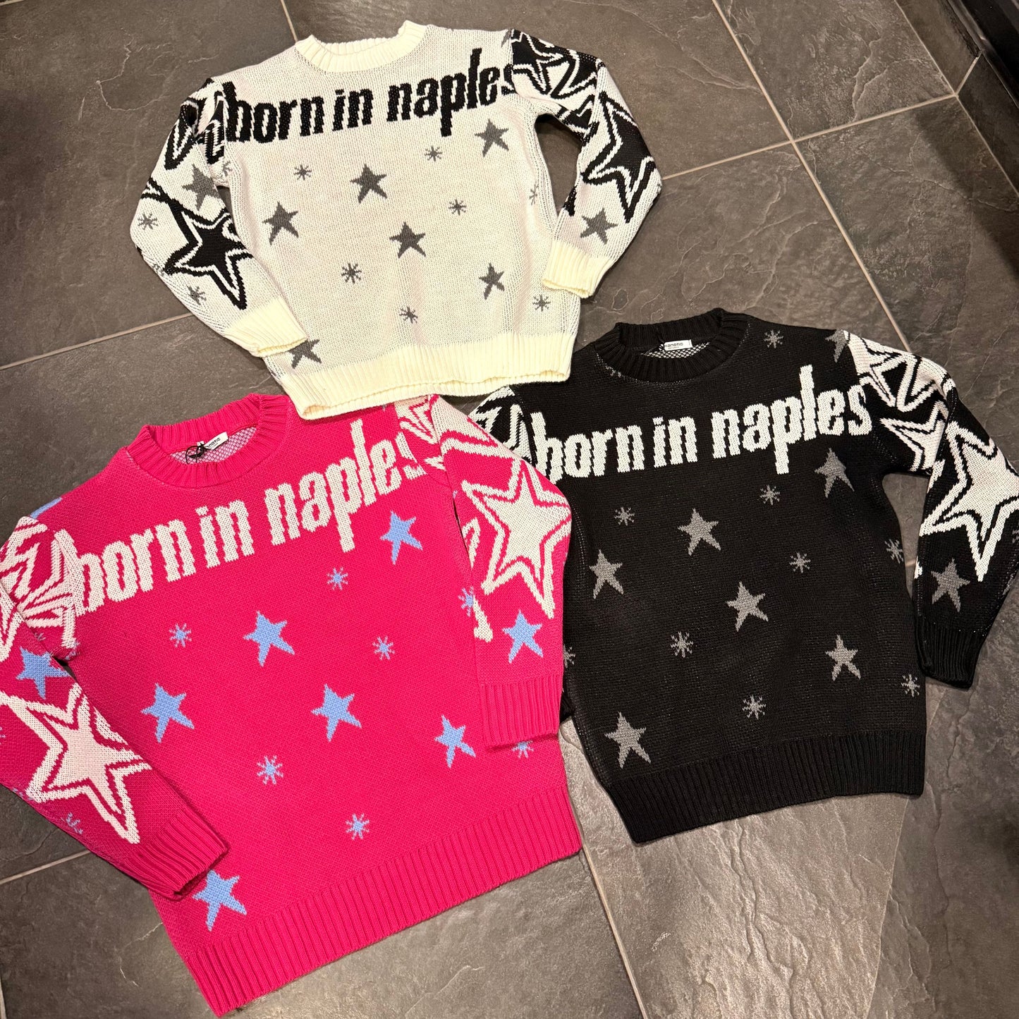 CB ML/BORN IN NAPLES BIANCO - maglieria bimbo - CIANOTIC