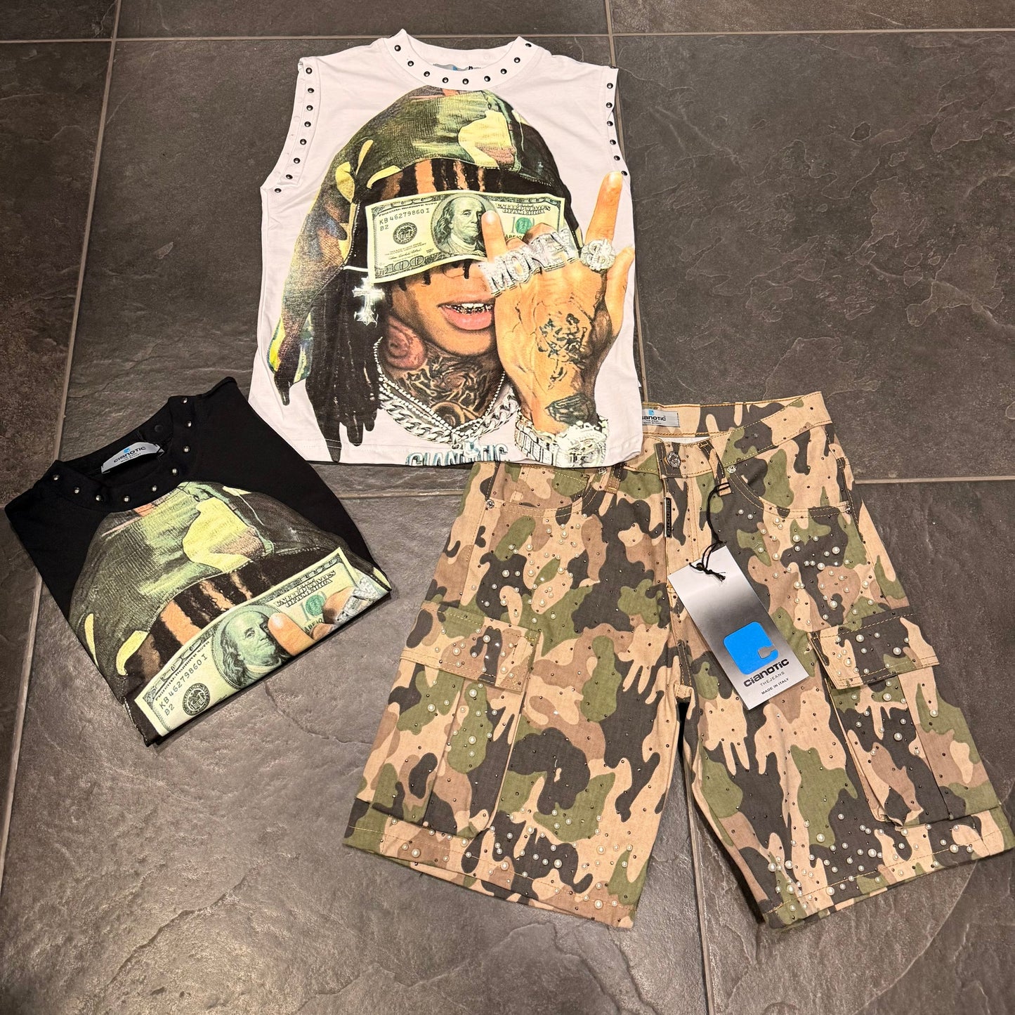 CB/SMANICATO DOLLAR NERA - T-shirt bimbo - CIANOTIC