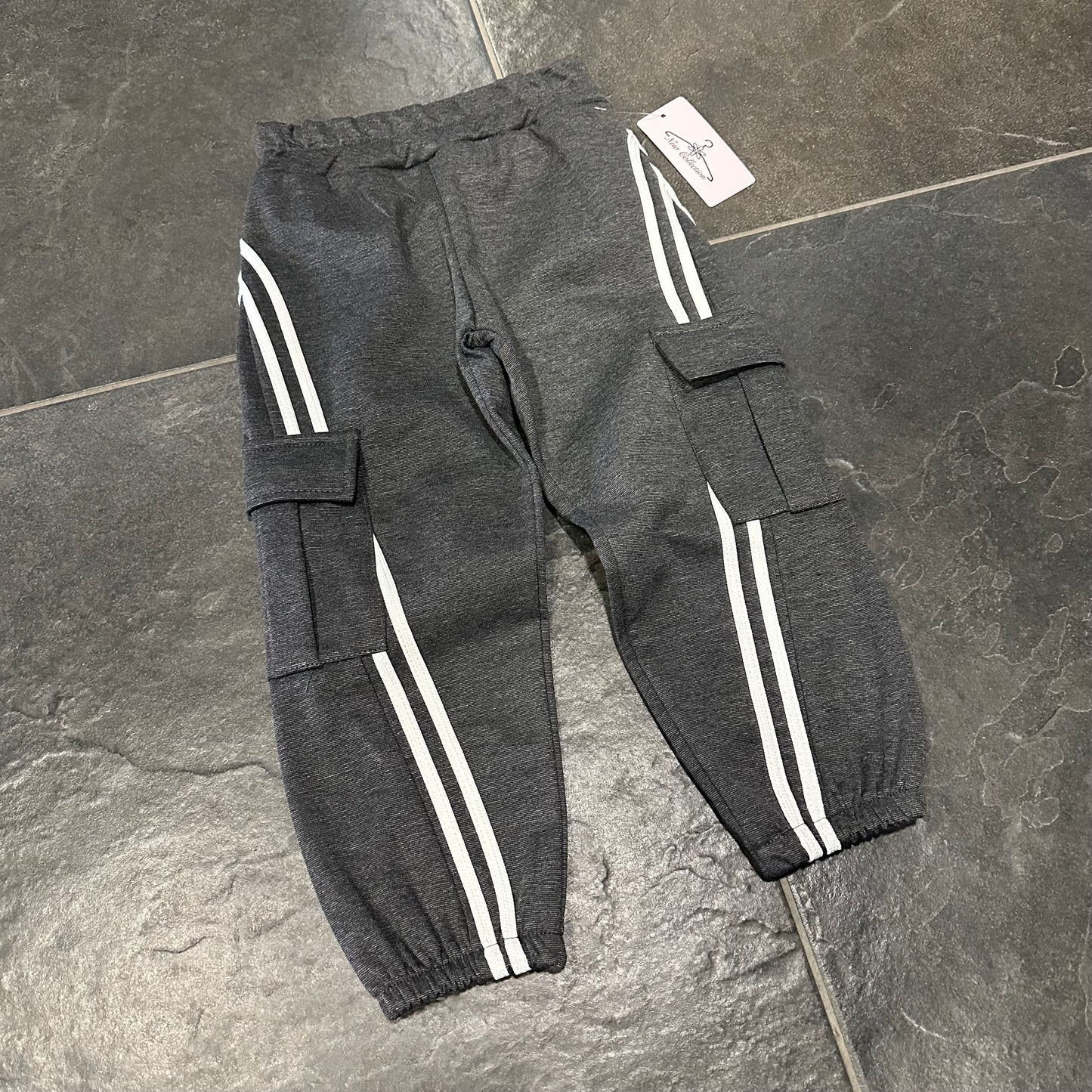 24360 PANTATUTA CARGO GRIGIO - Pantaloni bimbo - new collection