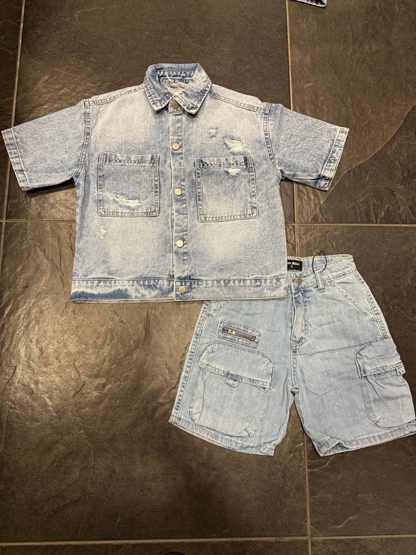 LF-3729 COORDINATO JEANS CHIARO - Coordinato bimbo/junior -
