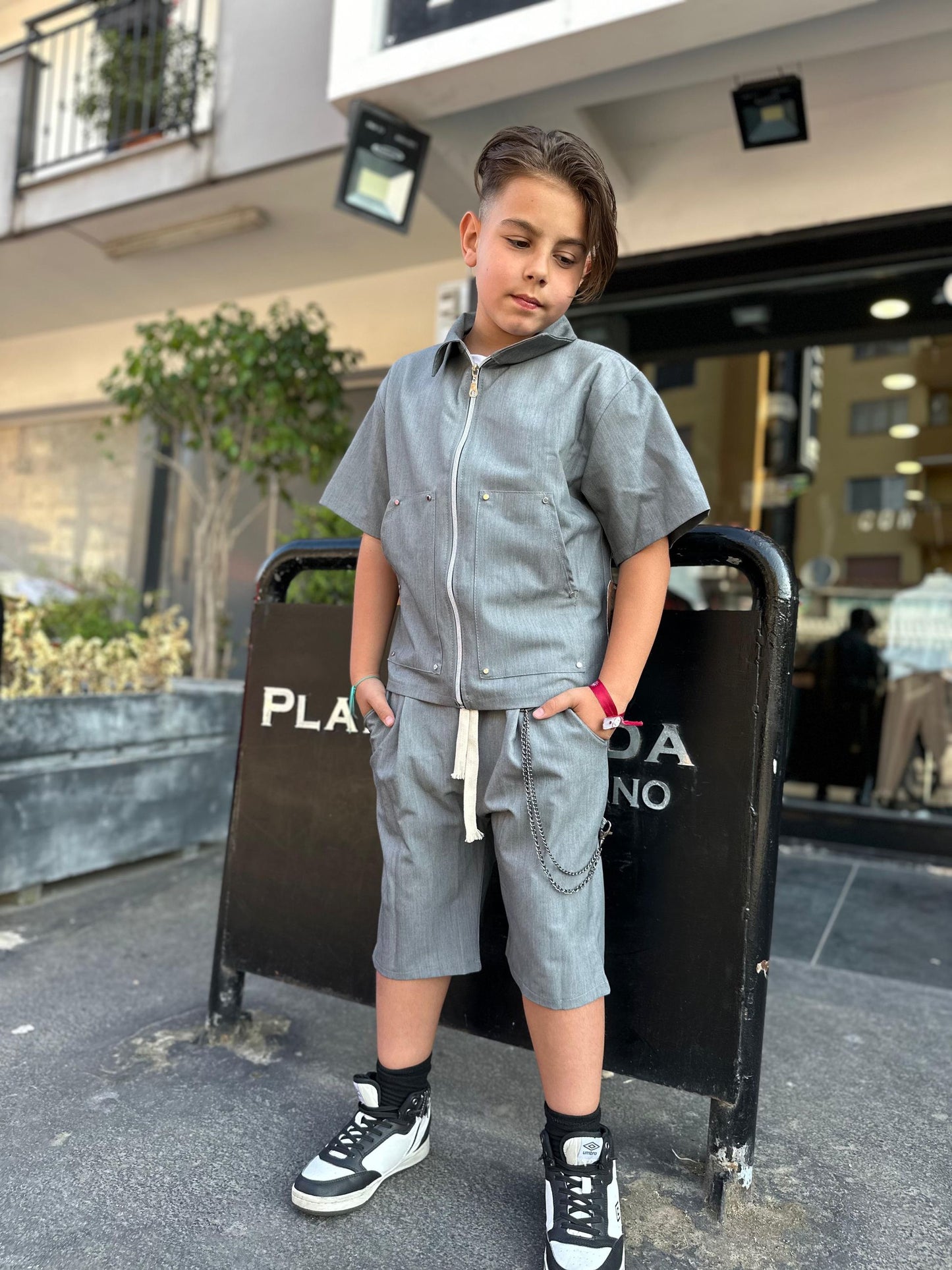 1090 COORDINATO BIMBO GRIGIO - Coordinato bimbo/junior -