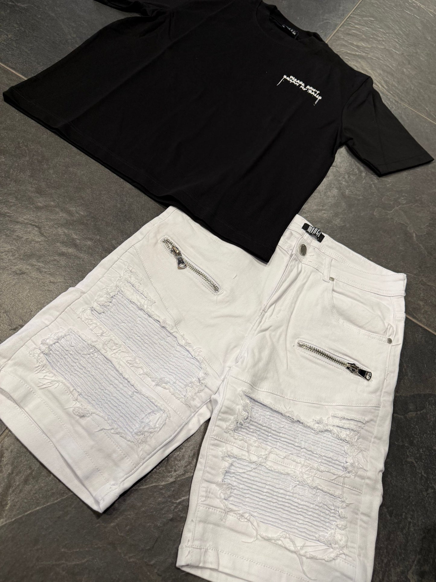 EM8867 SHORT BIKER BIANCO - Short uomo -