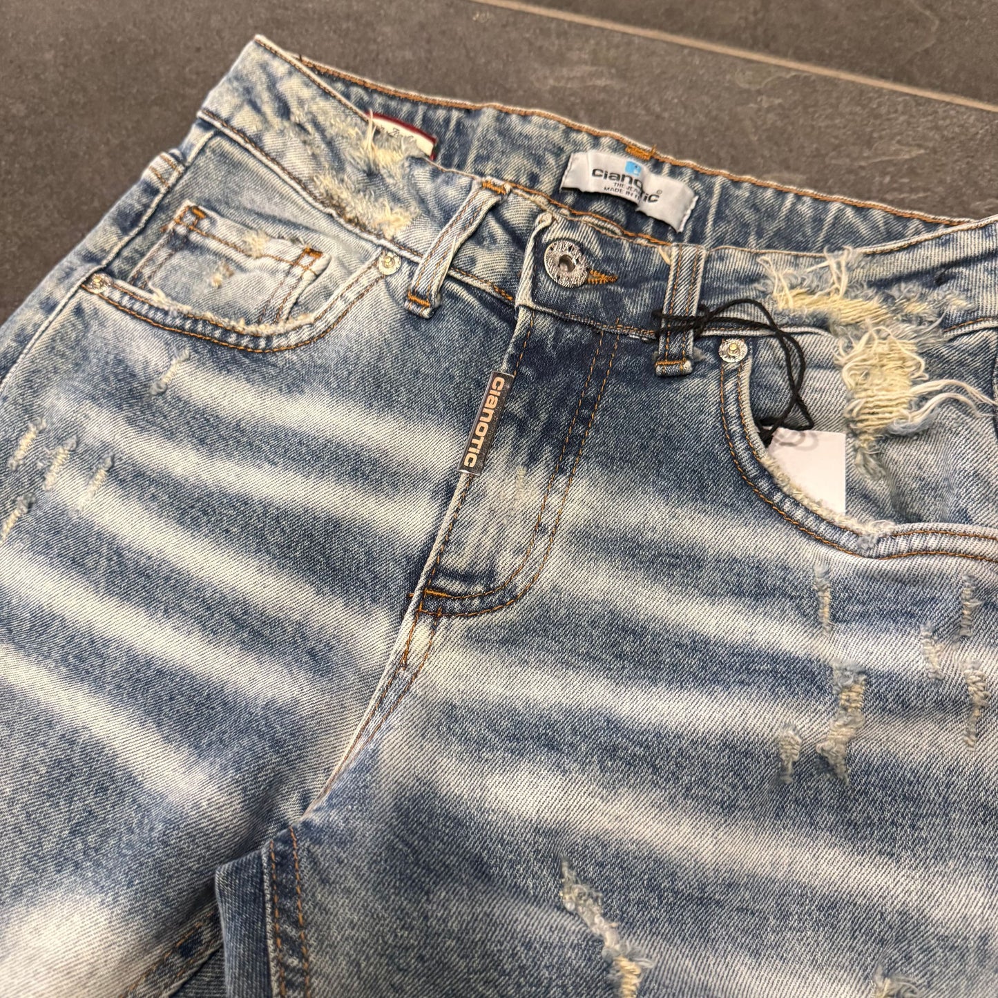CB BAGGY 01 JEANS JUNIOR CIANOTIC SABBIATO - JEANS BIMBO - CIANOTIC