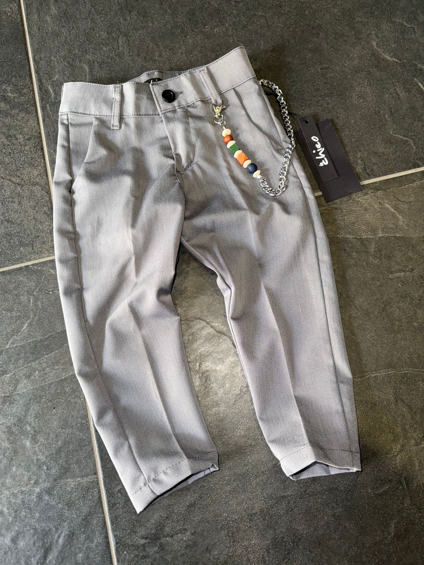 P1068 PANTALONE BIMBO GRIGIO - Pantaloni bimbo -