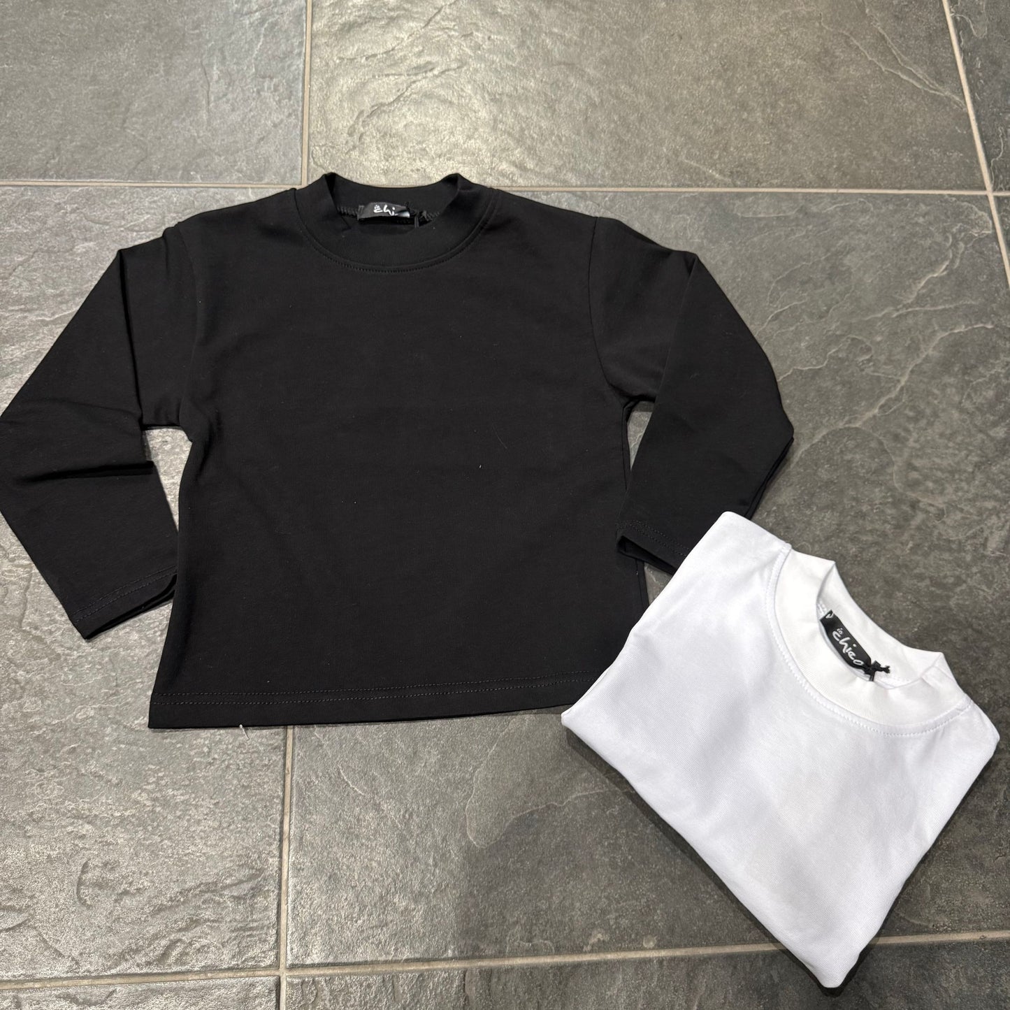 382 T-SHIRT MANICA LUNGA NERA BIMBO - - IO CHICO