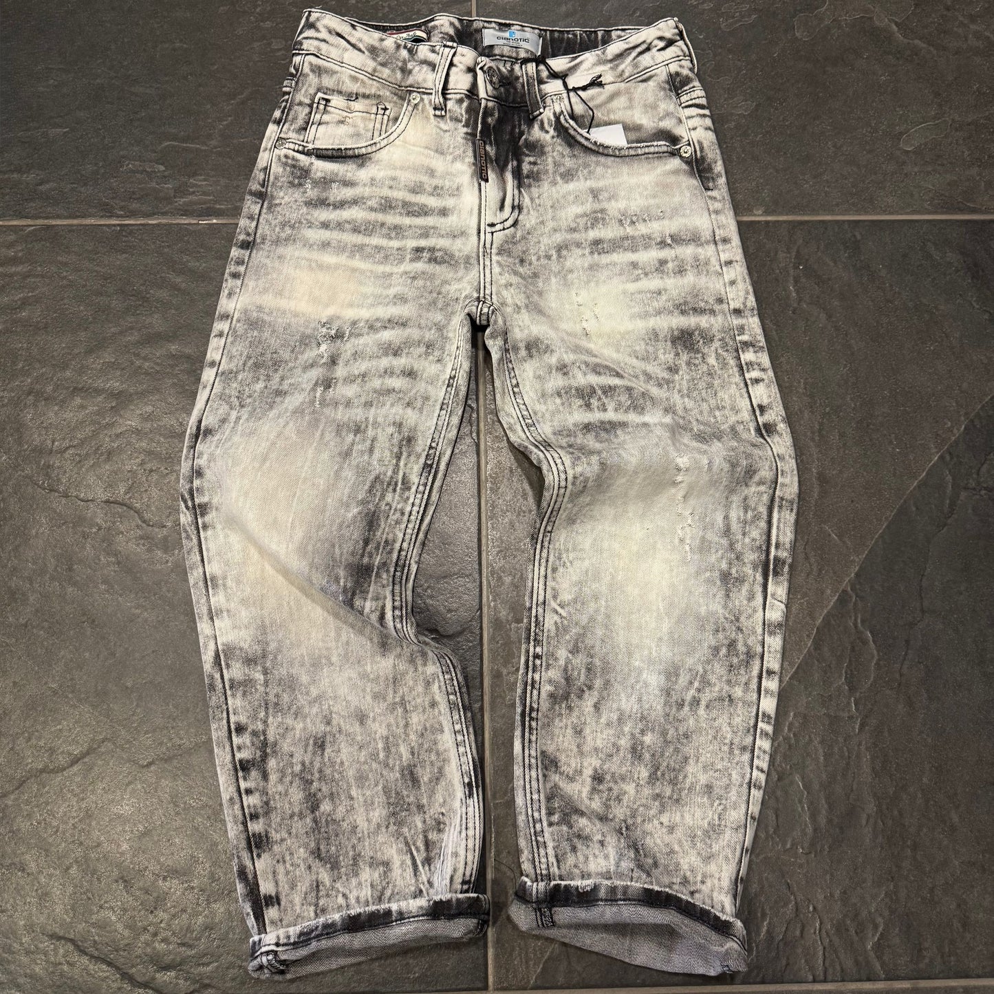 CB BAGGY MARBLE EFFECT BLACK BIMBO - JEANS BIMBO - CIANOTIC