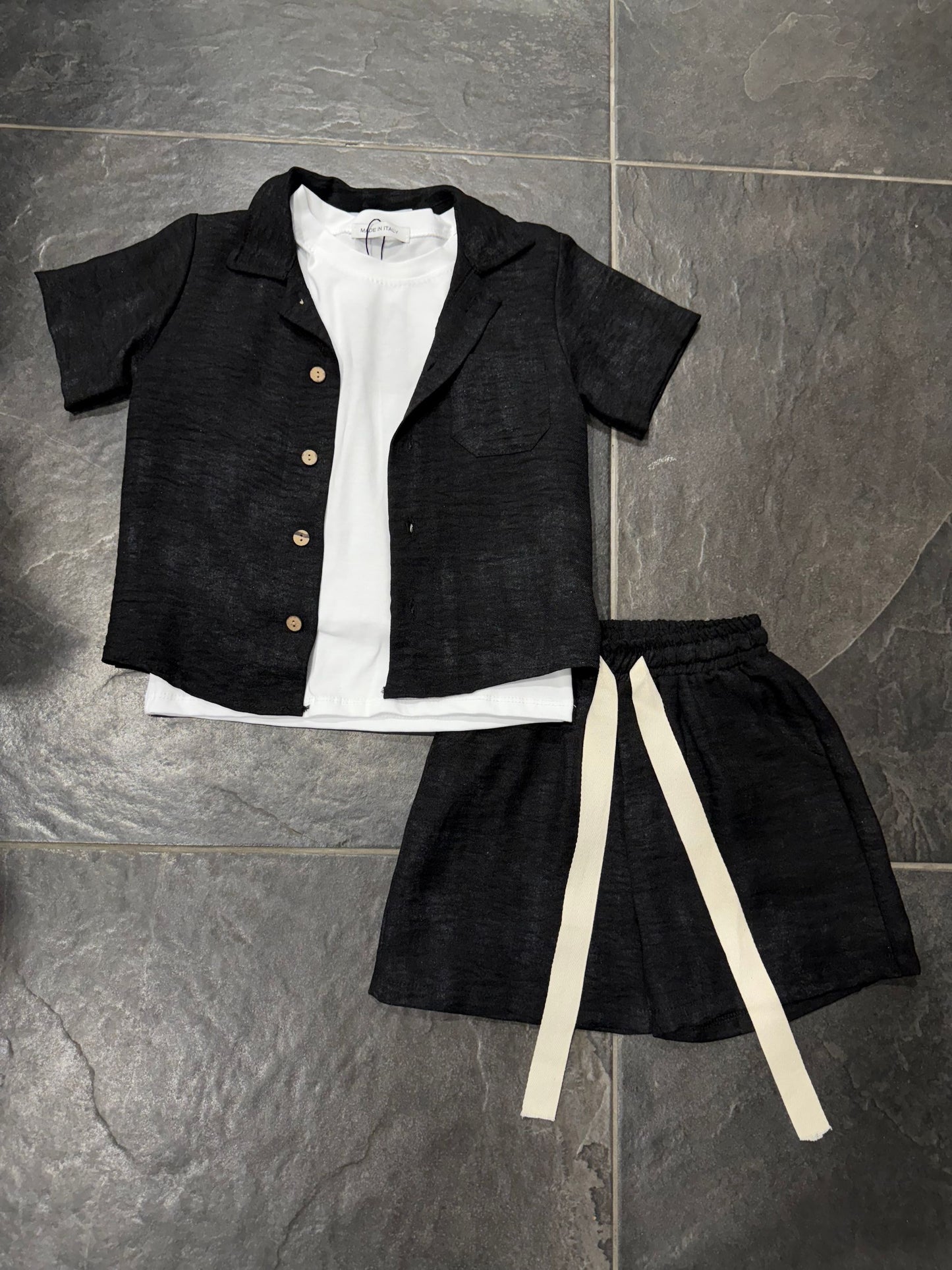 1059 COORDINATO BIMBO NERO - Coordinato bimbo/junior -