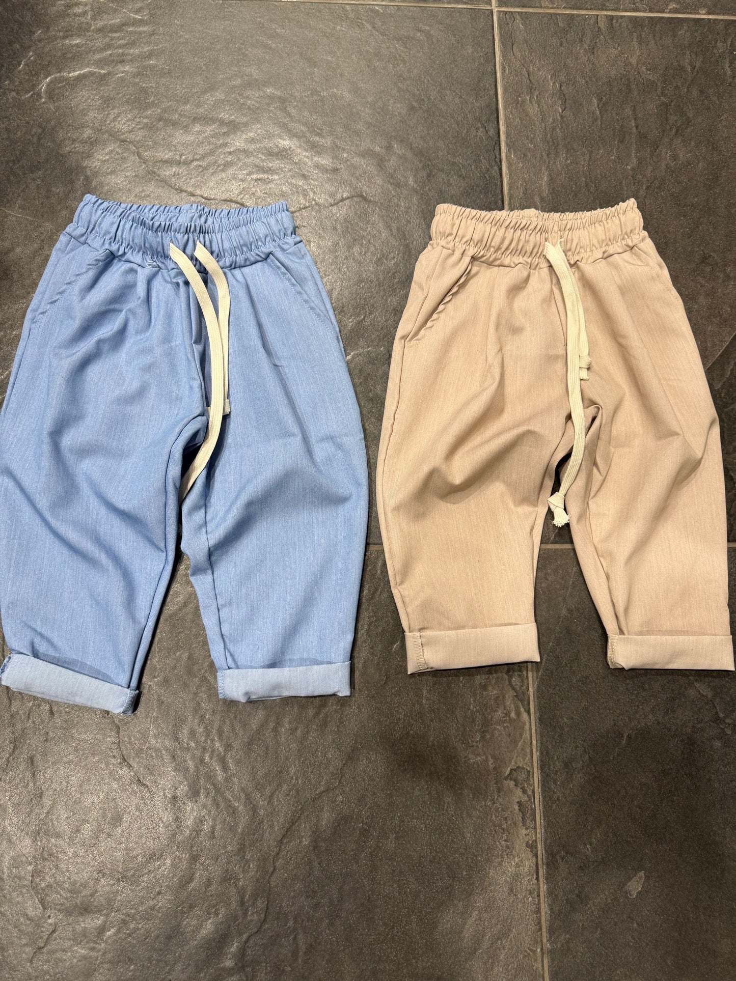 BM32 PANTALONE BIMBO CELESTE - Pantaloni bimbo -