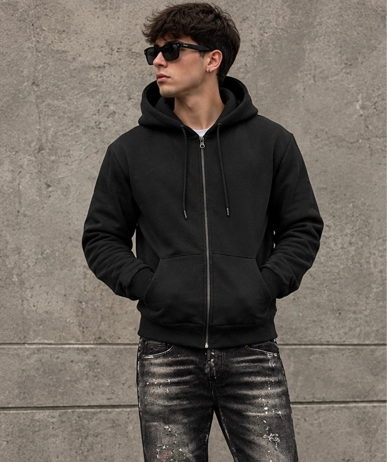 F/REGULAR ZIP NERA - FELPA UOMO -