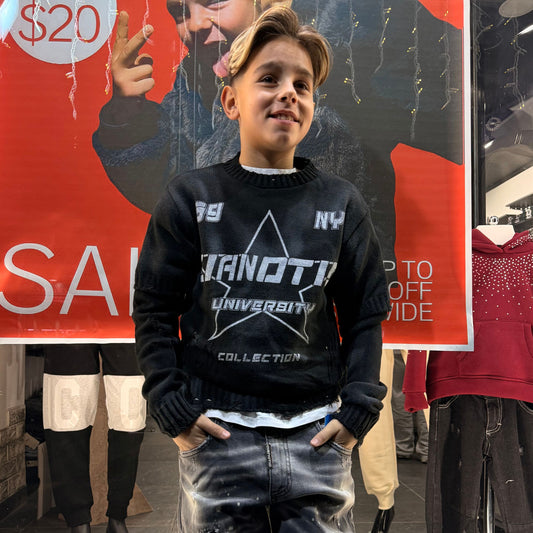 CB ML/UNIVERSITY NERO - maglieria bimbo - CIANOTIC