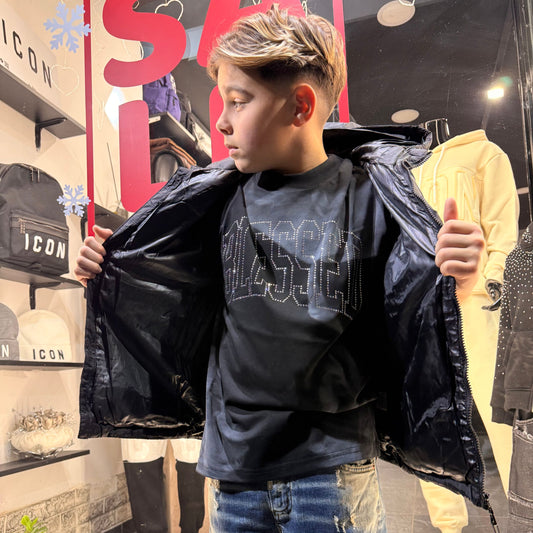 A88003 T-SHIRT BLASSED BIMBO NERA - T-shirt bimbo -