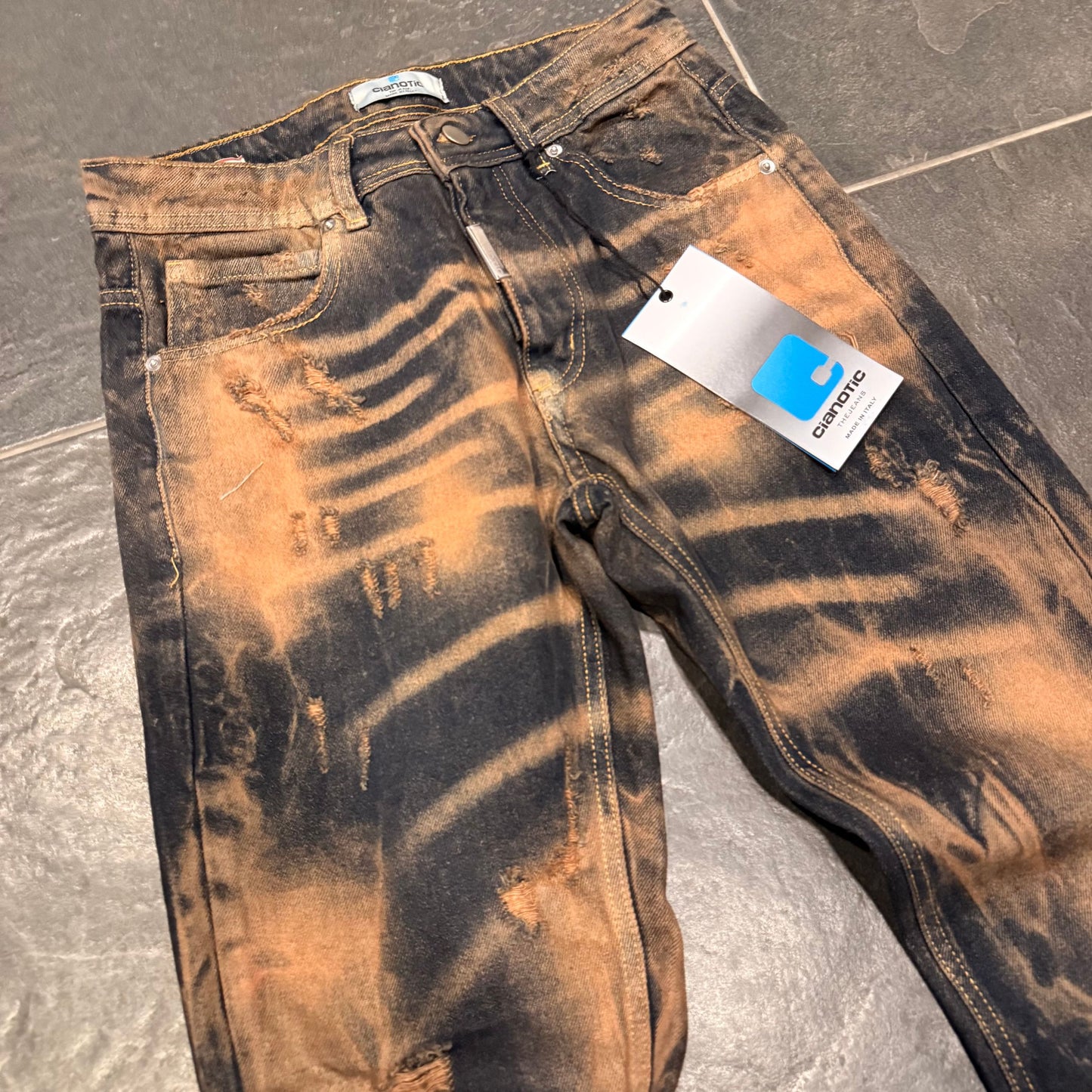 STRAIGHT FIT SCOTT SABBIATO - Jeans uomo - CIANOTIC