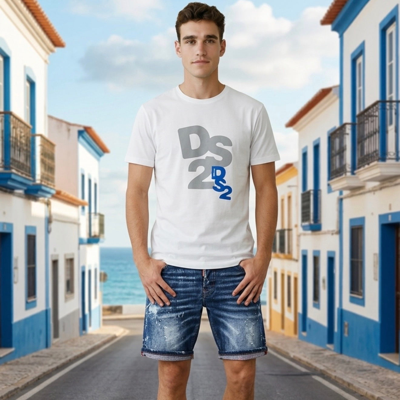 SS26B10 T-SHIRT DS2 BIANCA - T-shirt uomo - DROP SEASON 2