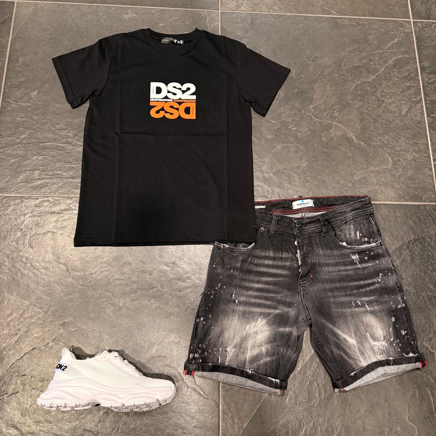 SS26251 T-SHIRT DS2 NERA - T-shirt uomo - DROP SEASON 2