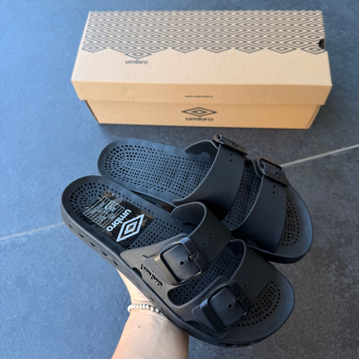 CIABATTE UMBRO NERO SOTTOUOMO - Ciabatte uomo - umbro