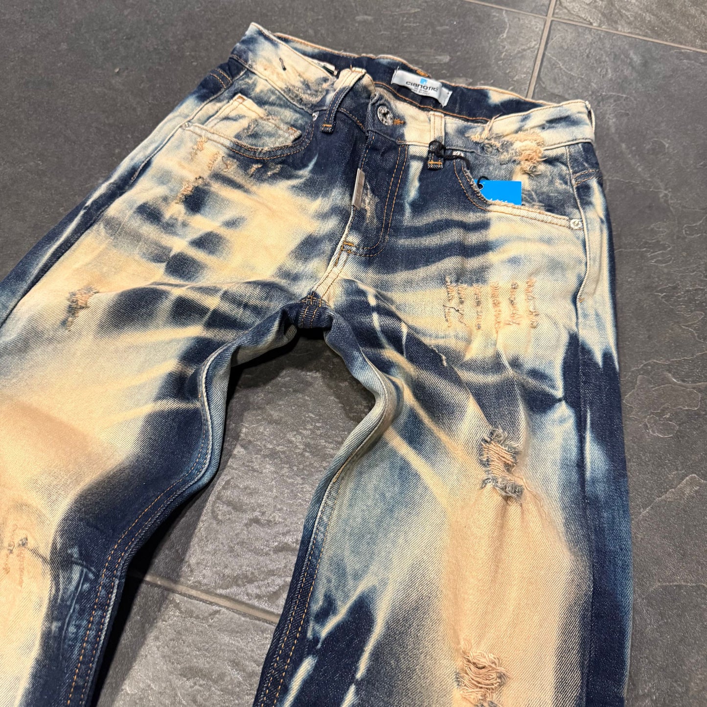 CB  BAGGY MMT BLUE SABBIATO - JEANS BIMBO - CIANOTIC
