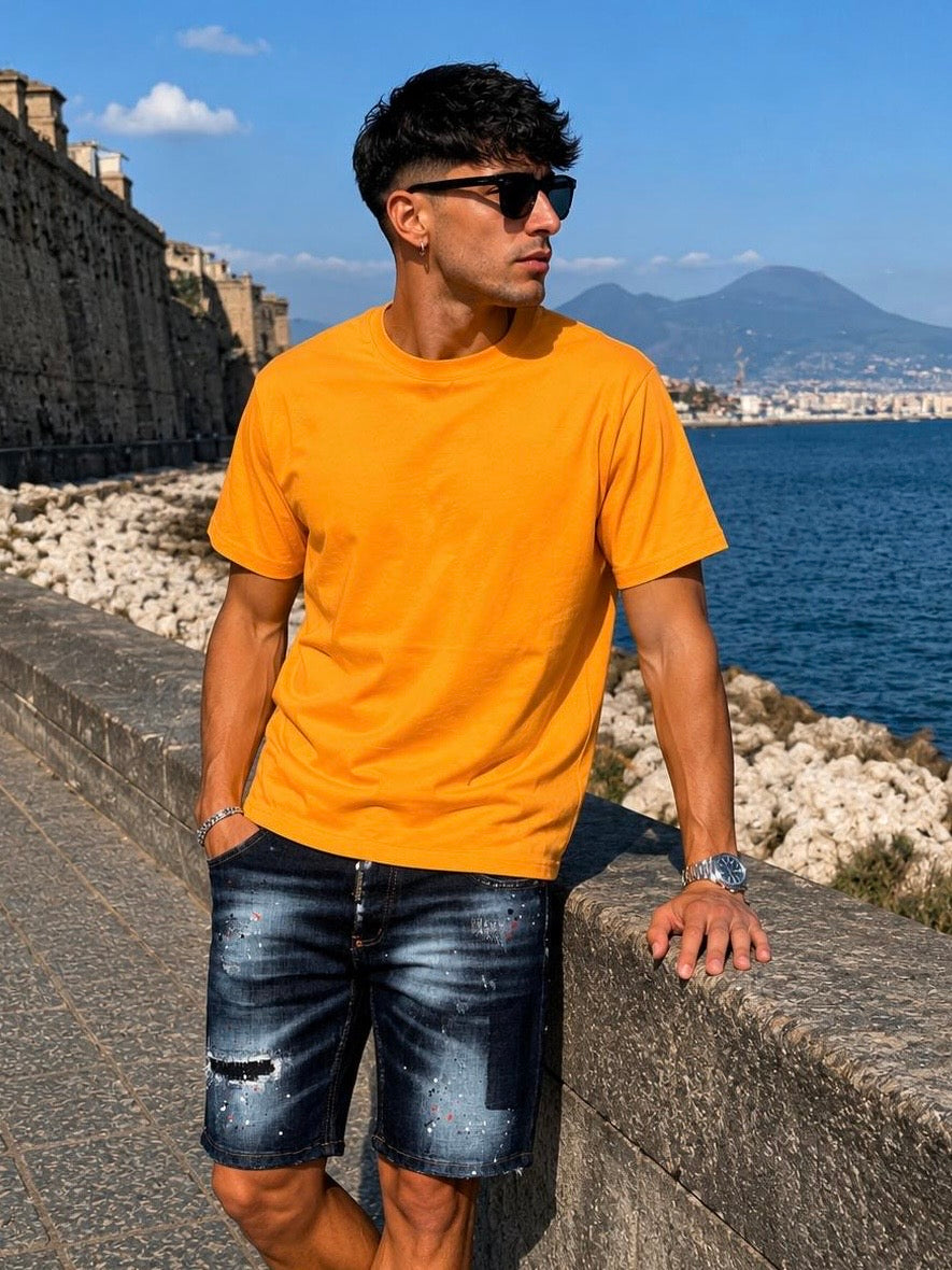 T/COLLO ALTO REGULAR BASIC SENAPE - T-shirt uomo - CIANOTIC