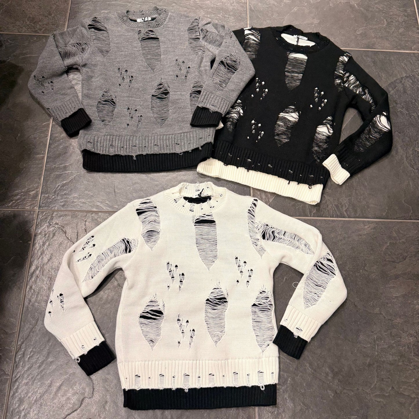 CB ML/DOUBLE MAGLIONCINO GRIGIO - maglieria bimbo - CIANOTIC