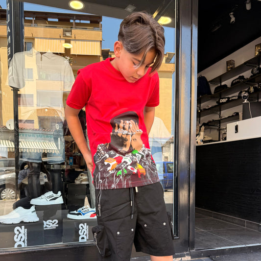 G.E.O T-SHIRT CIANOTIC ROSSA - T-shirt bimbo - CIANOTIC