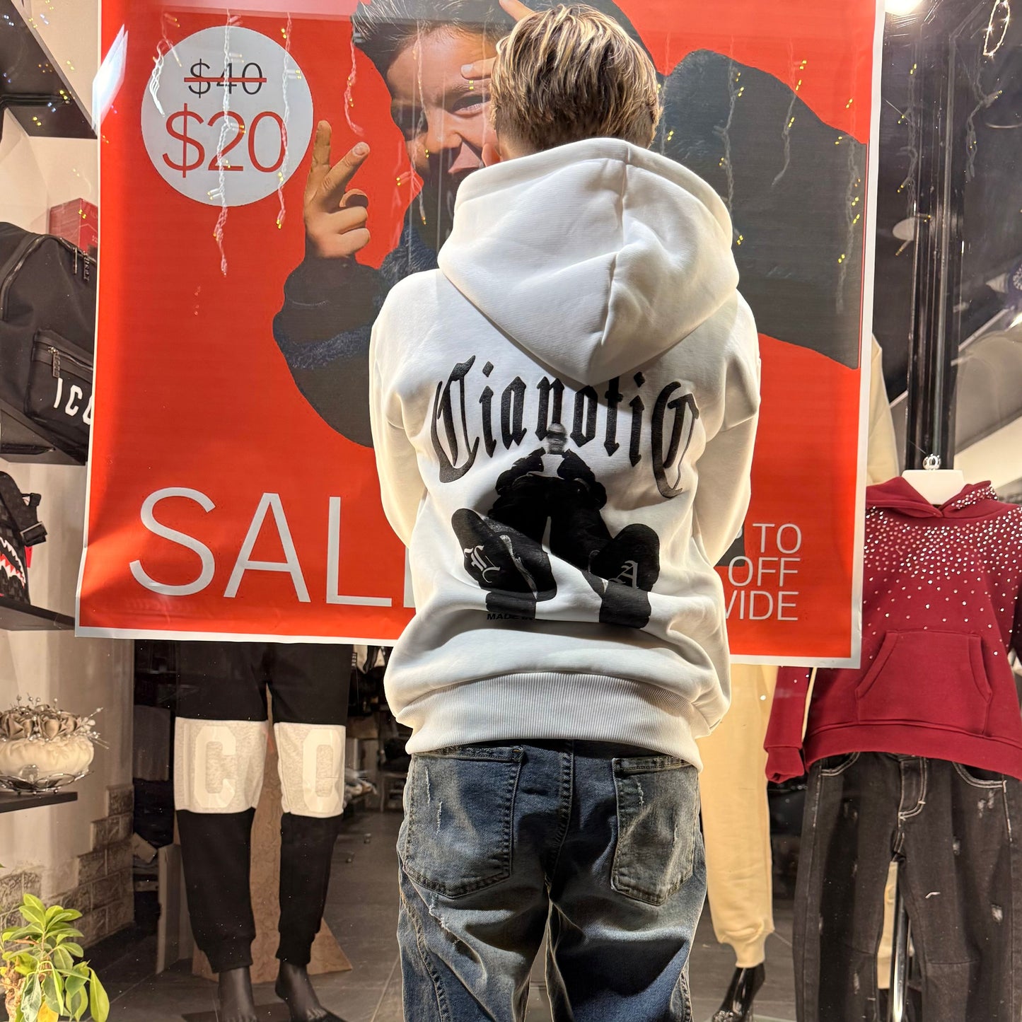 F/ZIP SCARPE BIANCA - felpa bimbo - CIANOTIC