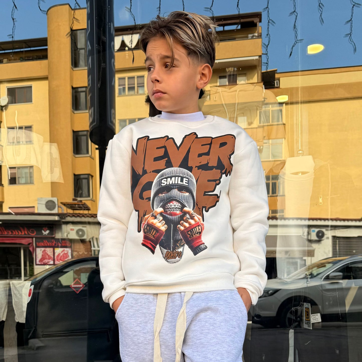 511 FELPA BIMBO BIANCA - felpa bimbo - IO CHICO