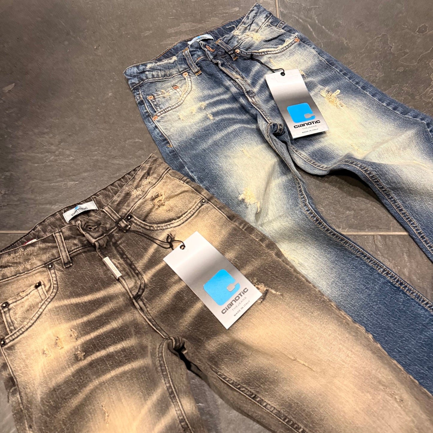 CB BAGGY 02 SABBIATO BLACK - JEANS BIMBO - CIANOTIC