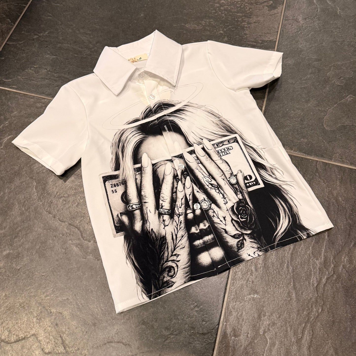 1282 CAMICIA BIMBO MONEY BIANCA - camicia bimbo -